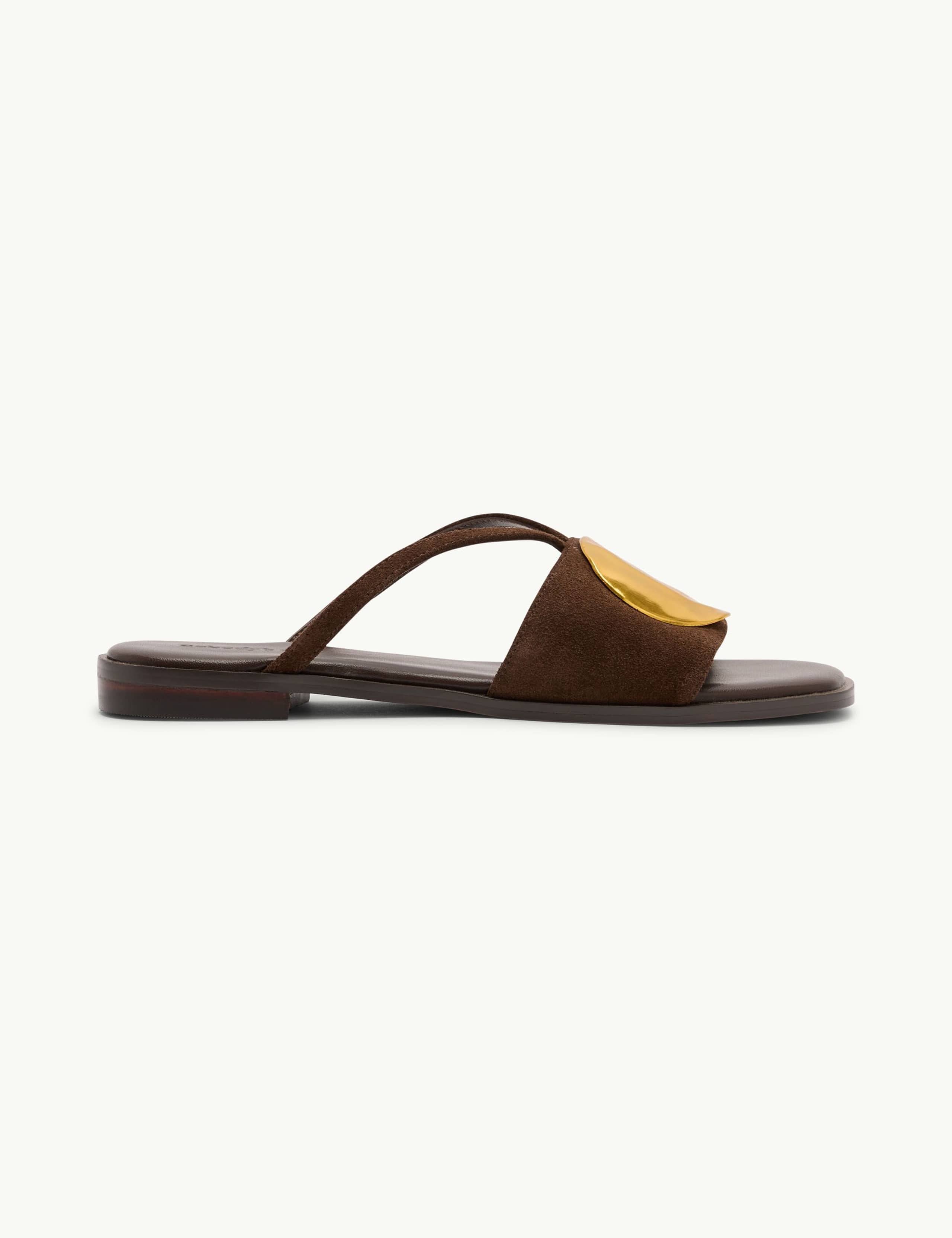 Suede Disc Flat Sandals 1 of 4