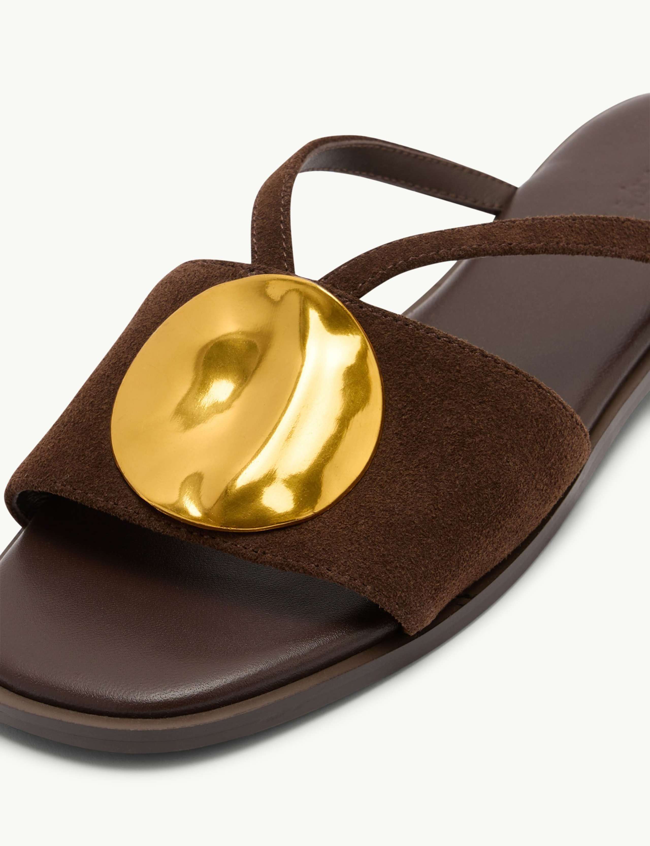 Suede Disc Flat Sandals 4 of 4