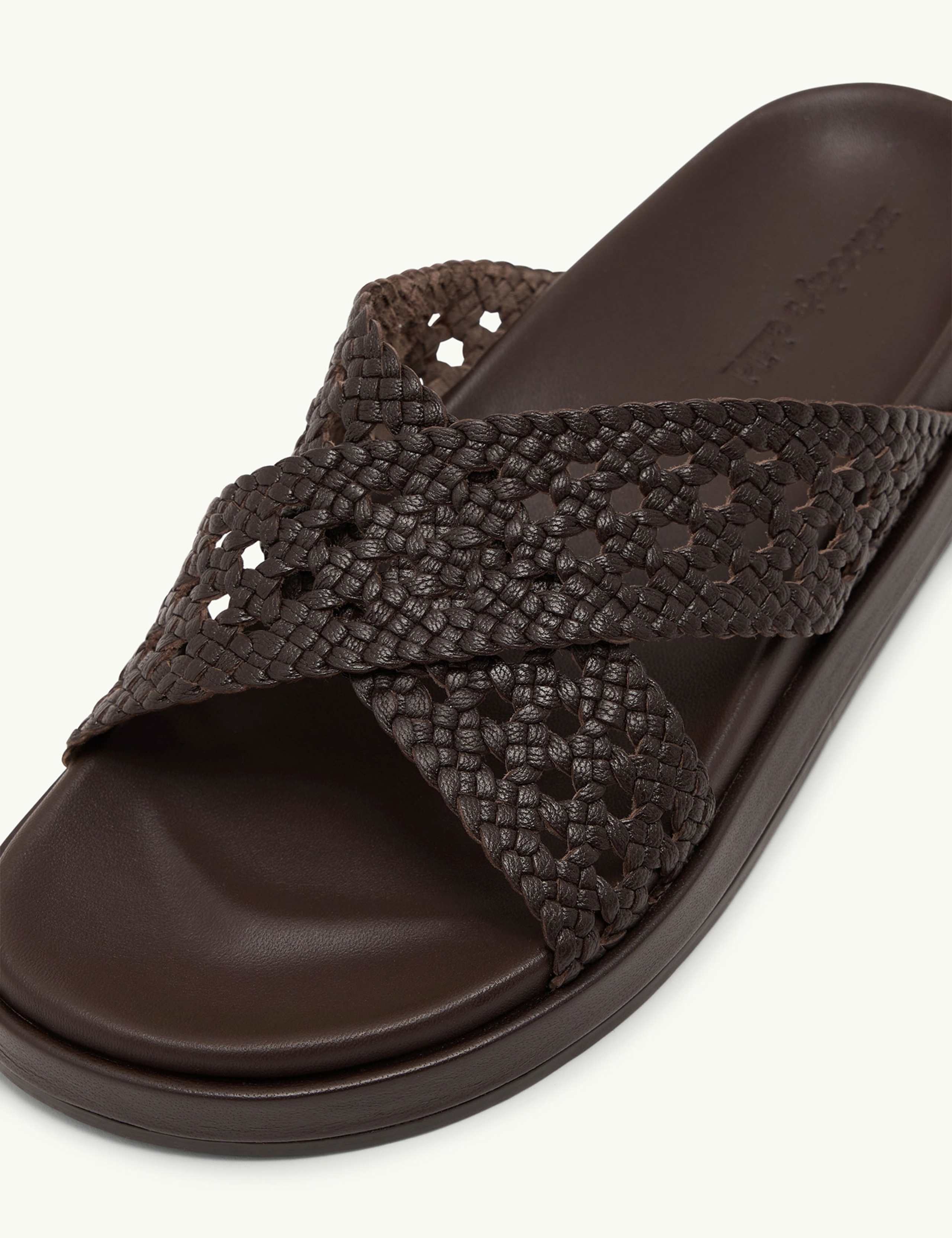 Leather Weave Cross Strap Sliders 3 of 4