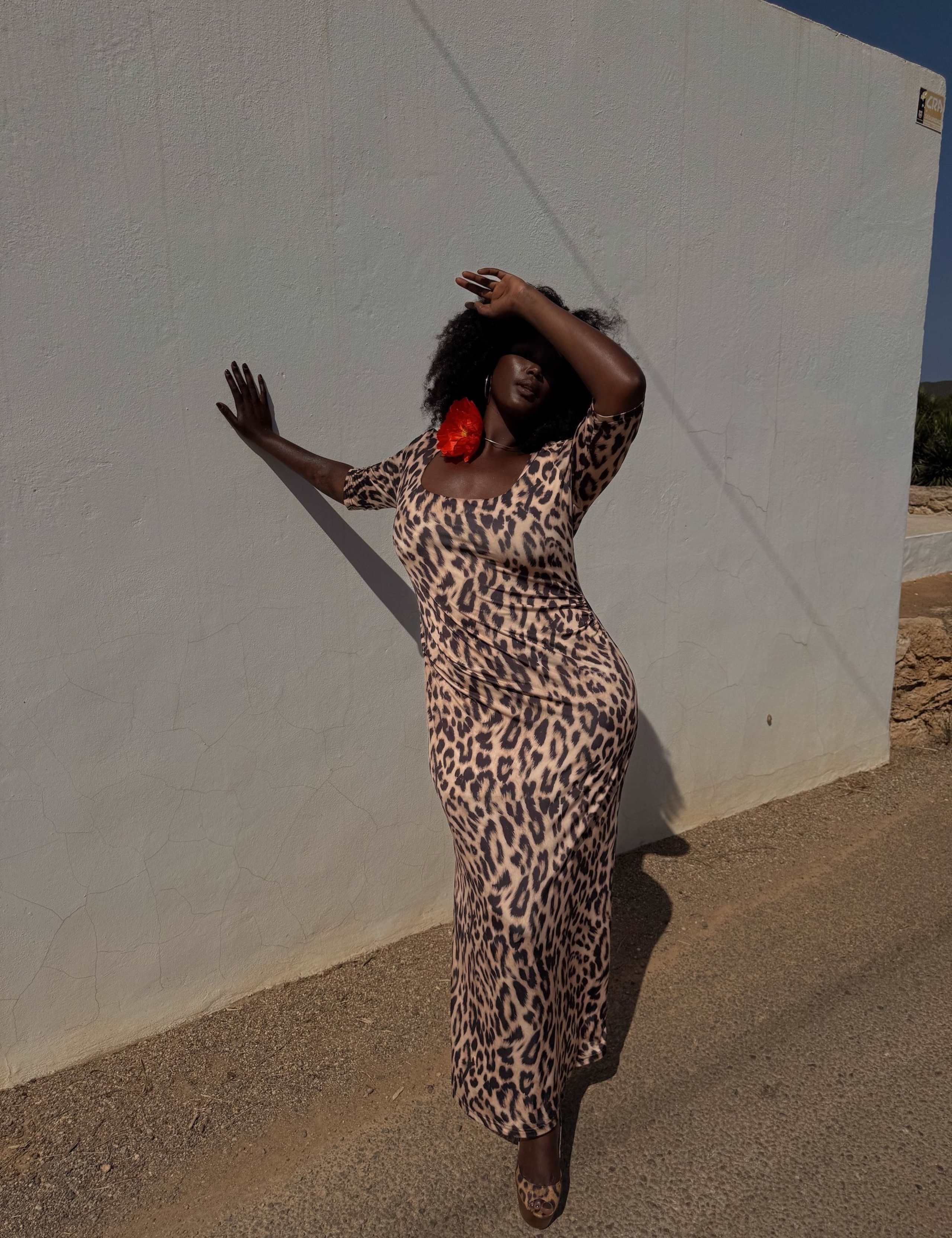 Leopard Print Scoop Neck Maxi Bodycon Dress 4 of 4