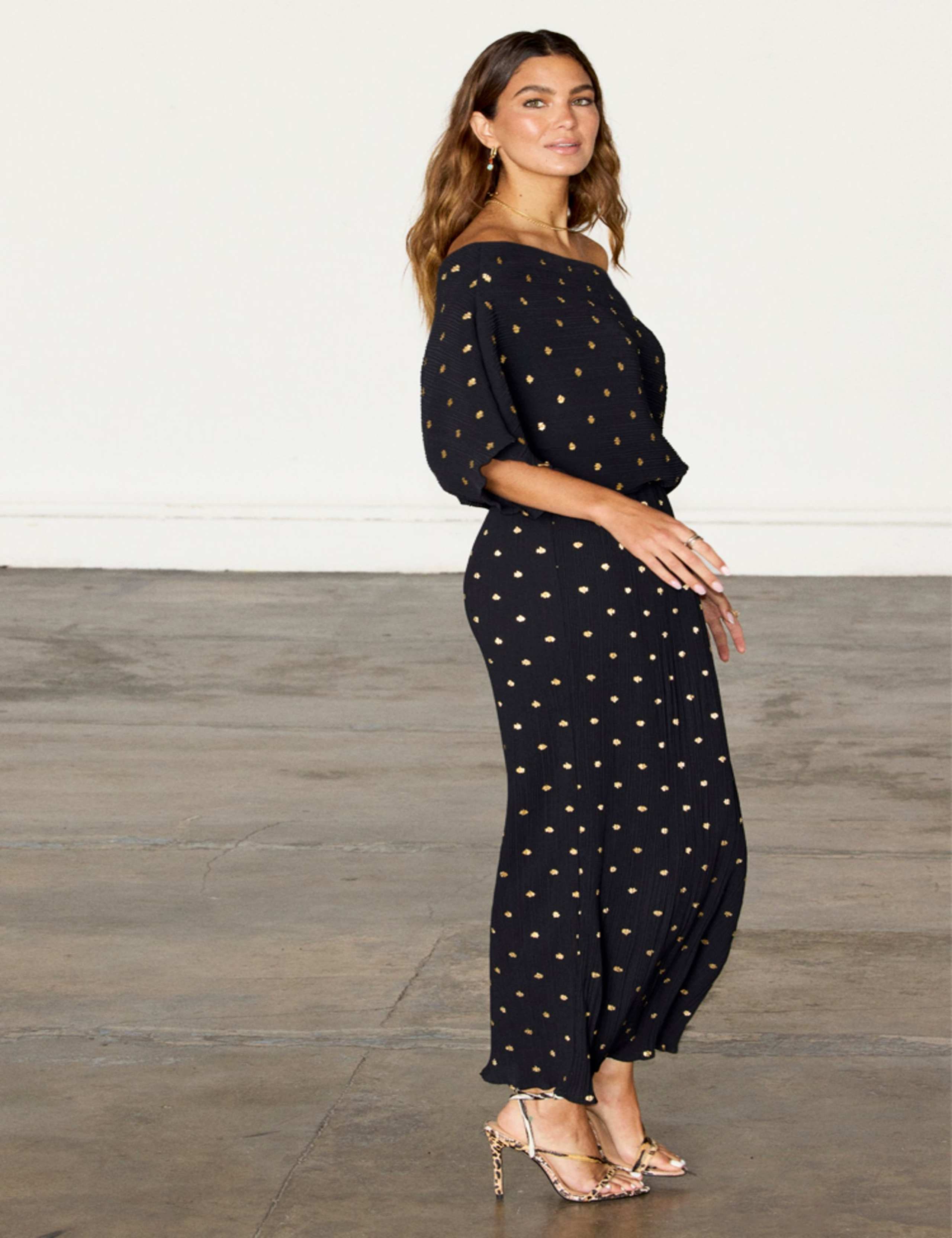 Plisse Printed Maxi Waisted Dress 6 of 7