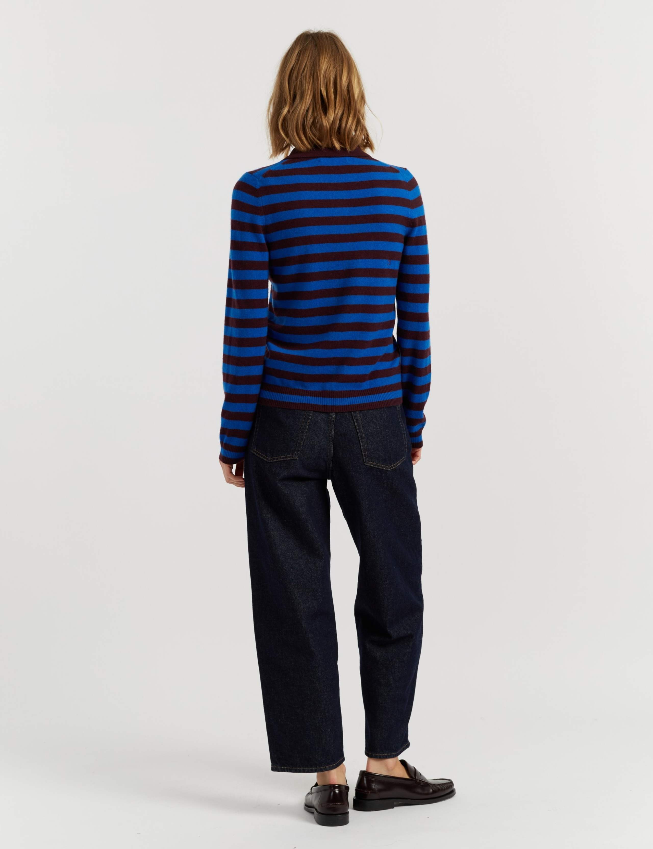 Wool Rich with Cashmere Striped Collared Jumper 3 of 3