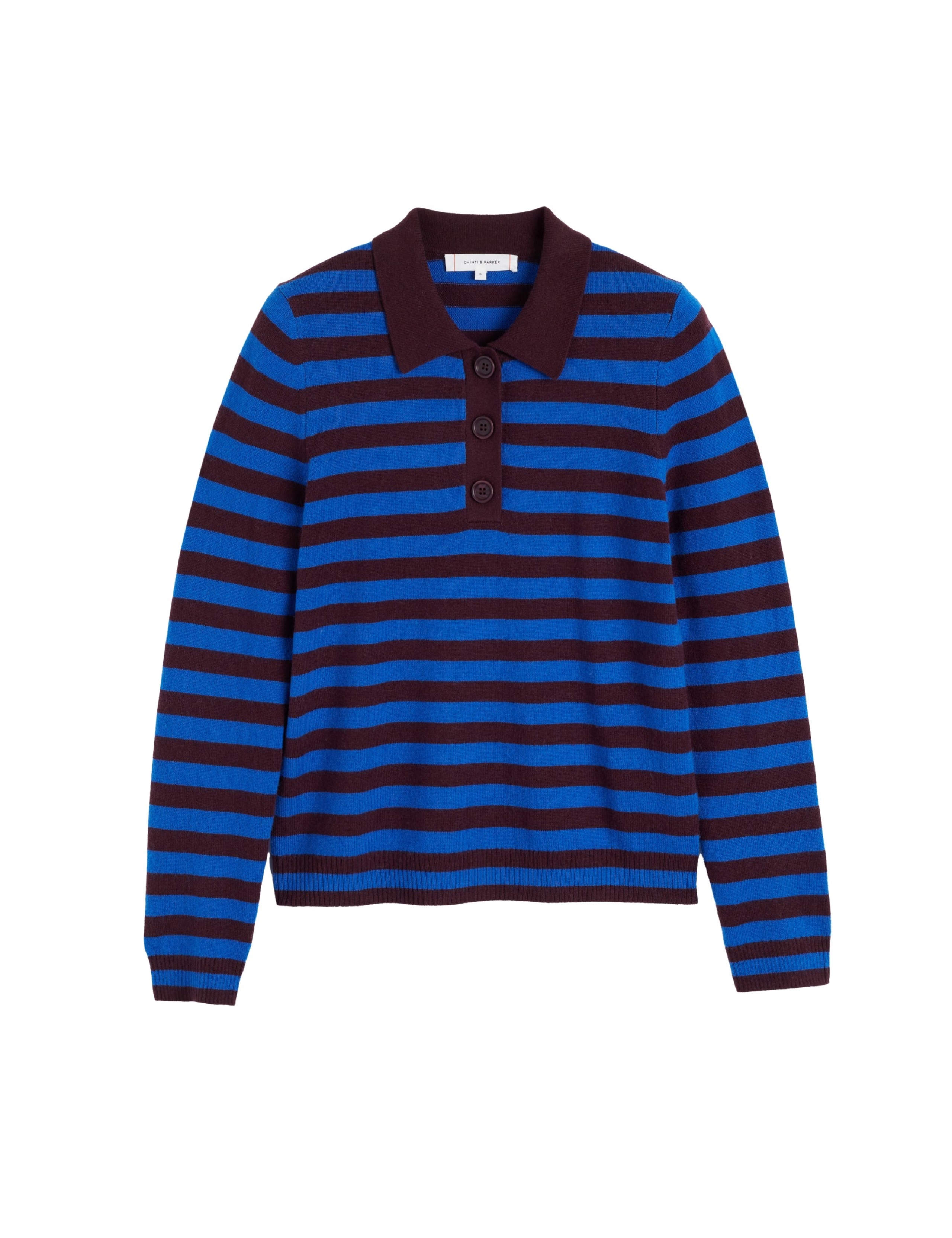 Wool Rich with Cashmere Striped Collared Jumper 2 of 3