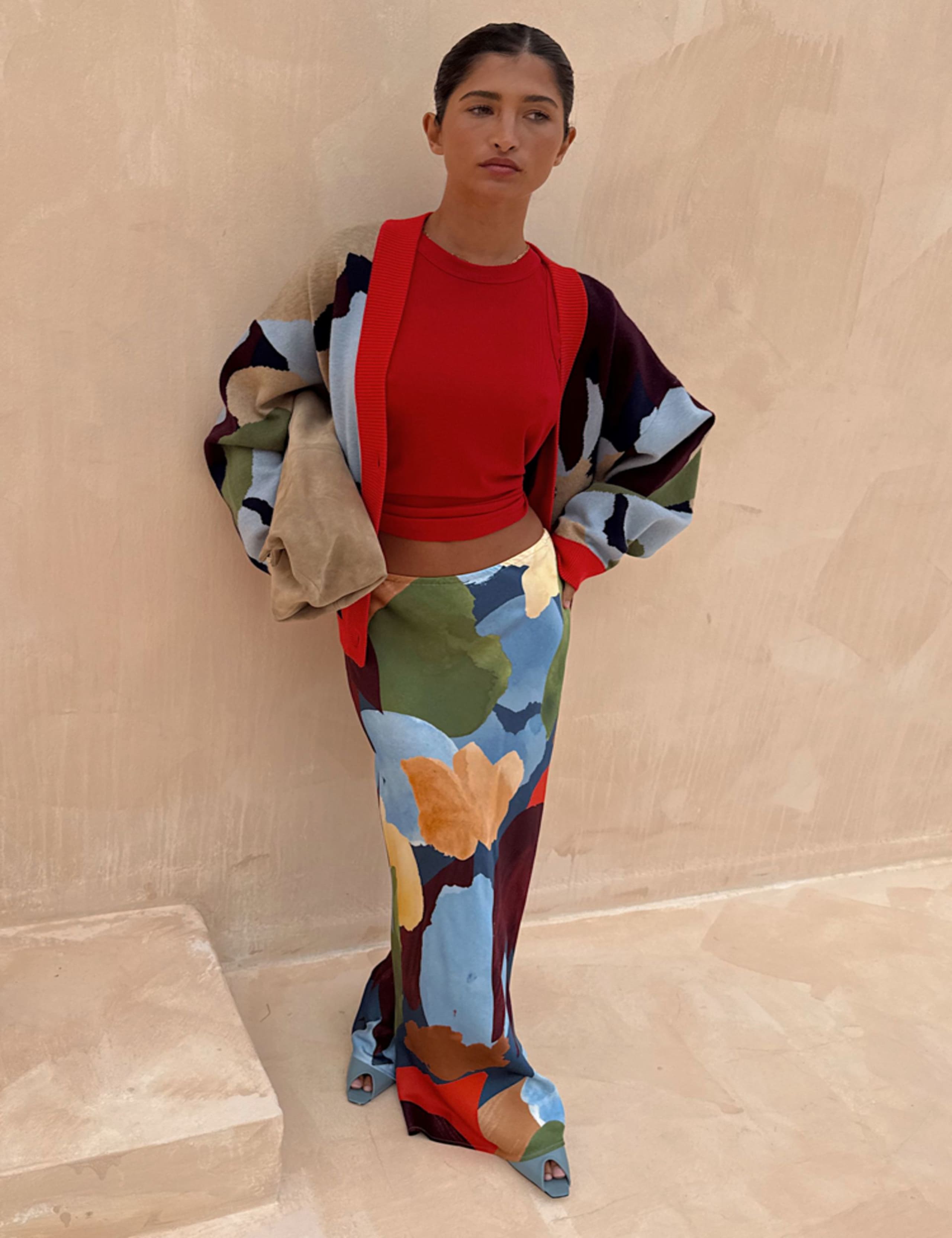 Printed Maxi Slip Skirt 4 of 6