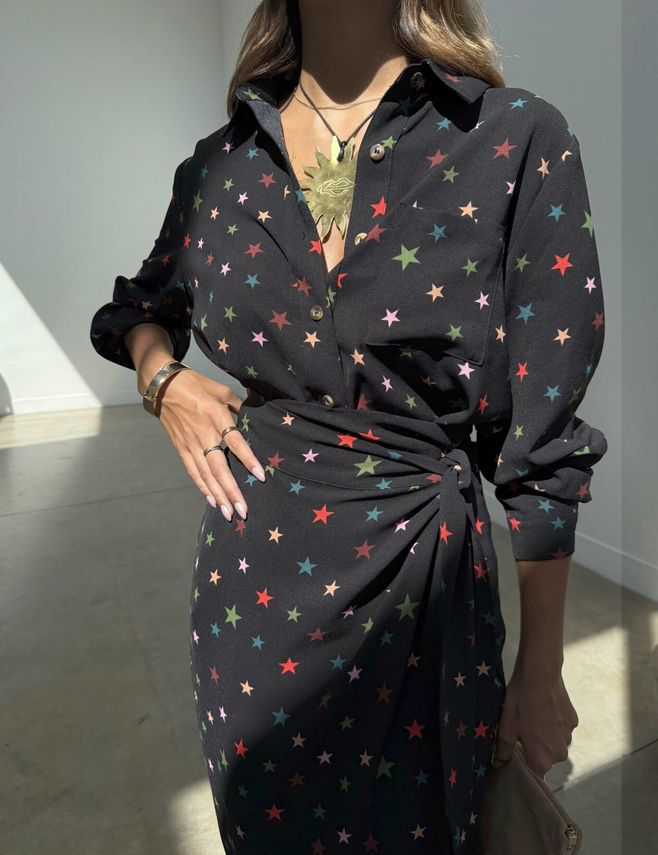 Star Print Midi Wrap Skirt 2 of 6