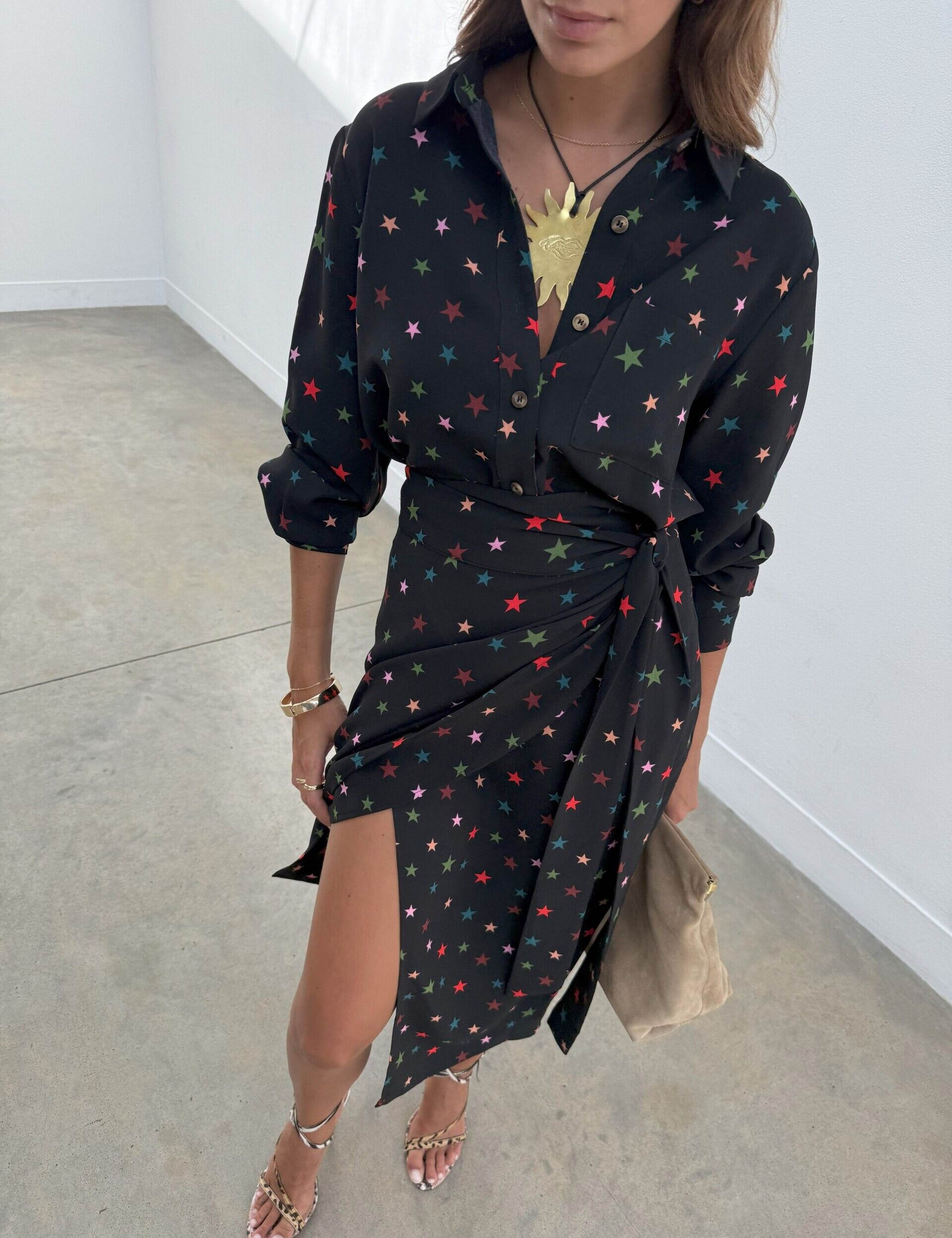 Star Print Midi Wrap Skirt 6 of 6