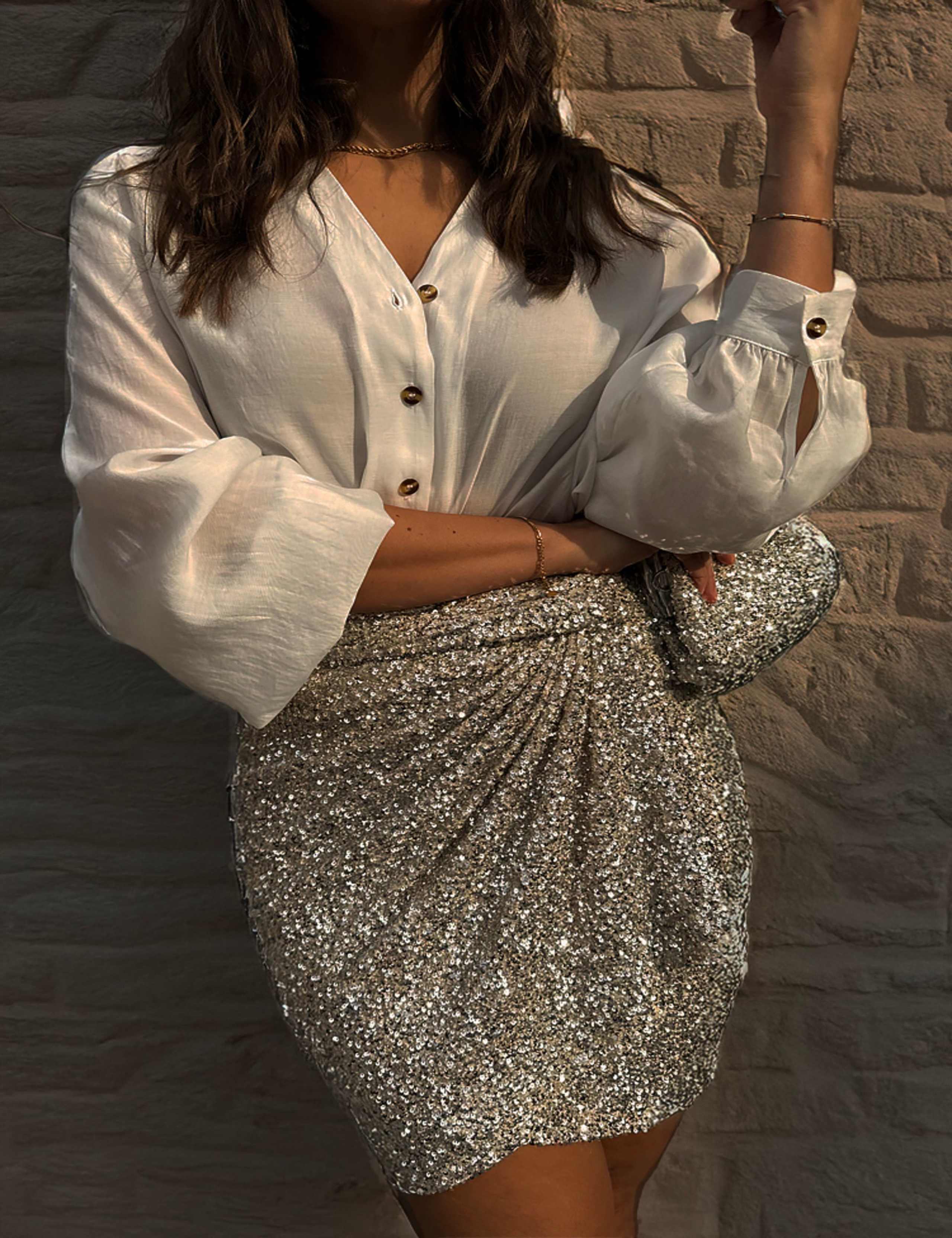 Sequin Mini Wrap Skirt 4 of 6