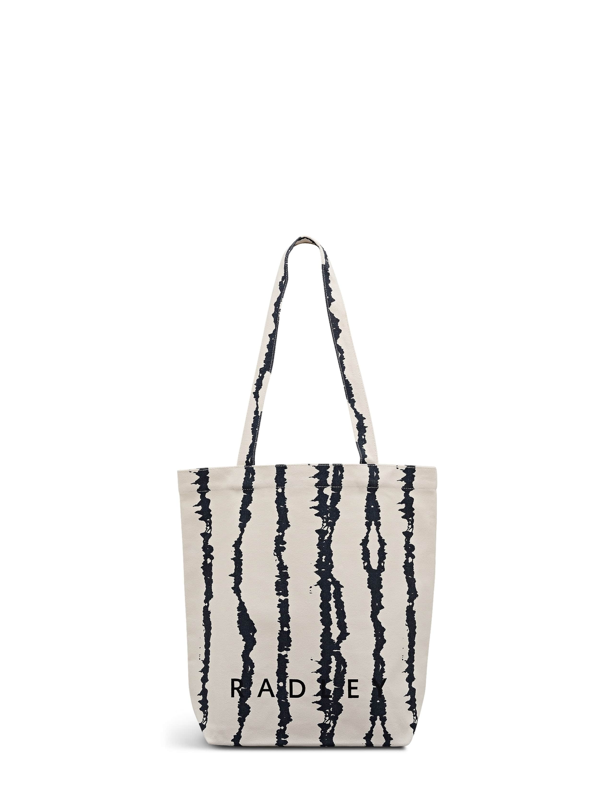 Pure Cotton Canvas Striped Medium Tote Bag 1 of 3