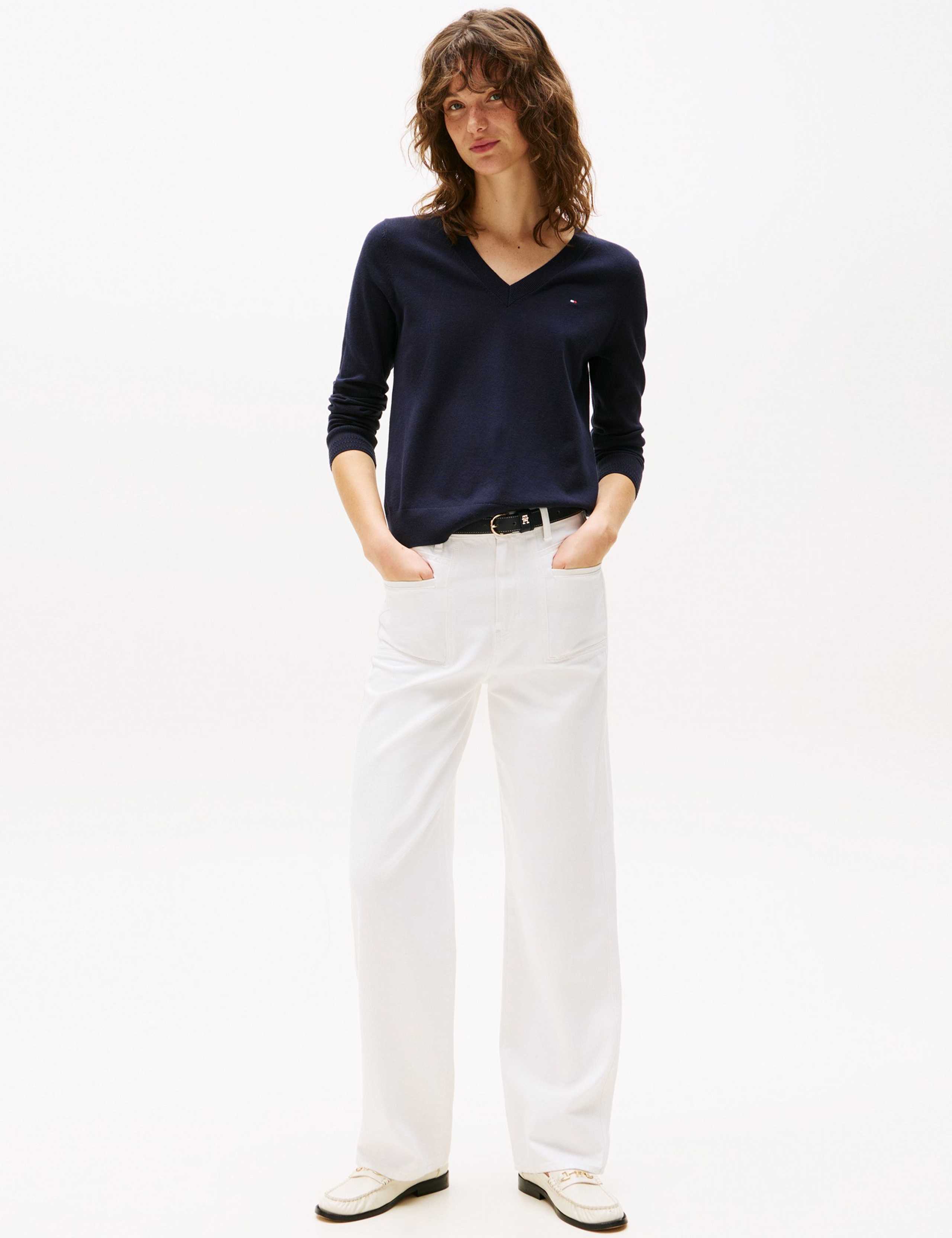 Cotton Rich V-Neck Jumper 3 of 5