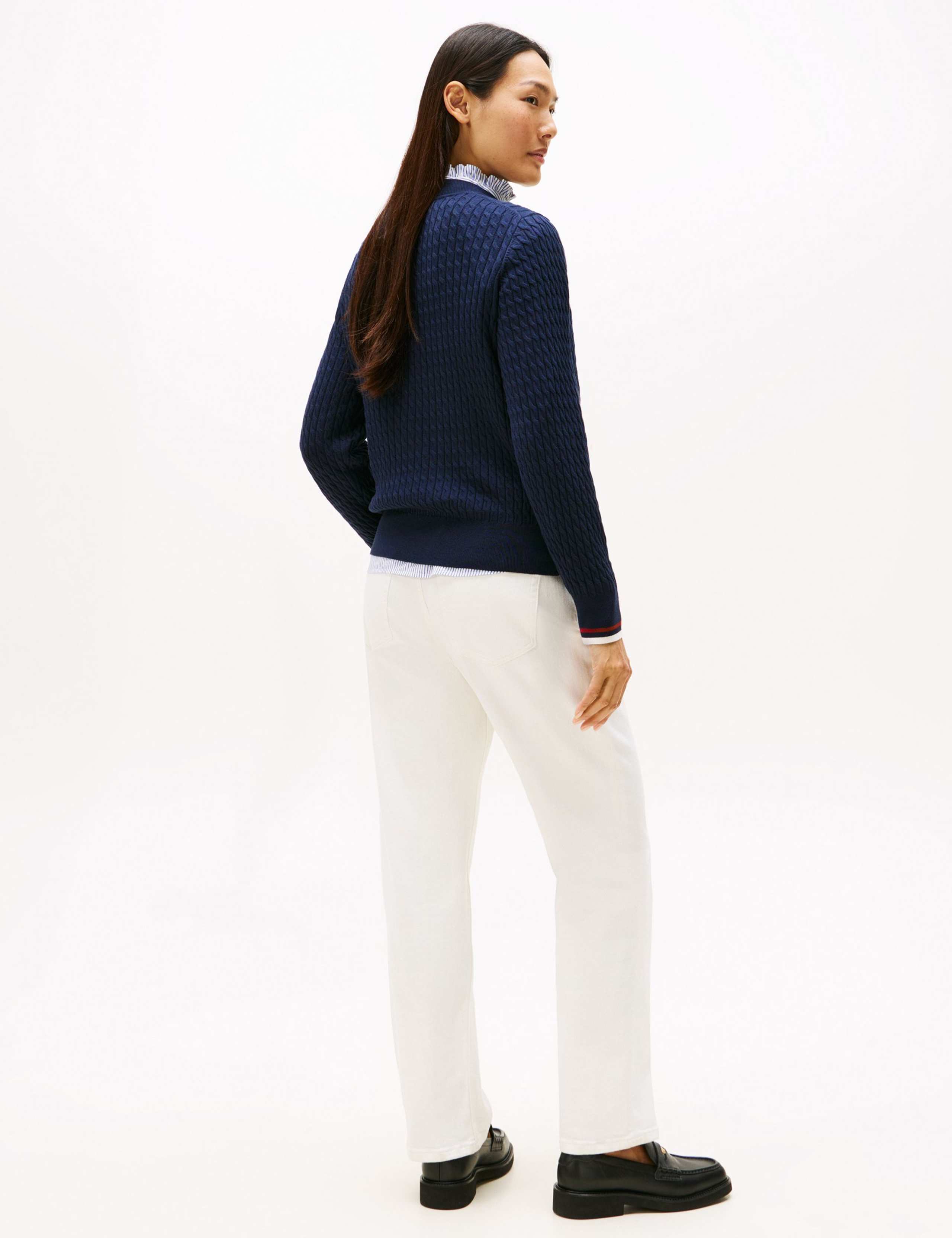 Pure Cotton Cable Knit Crew Neck Jumper 3 of 5