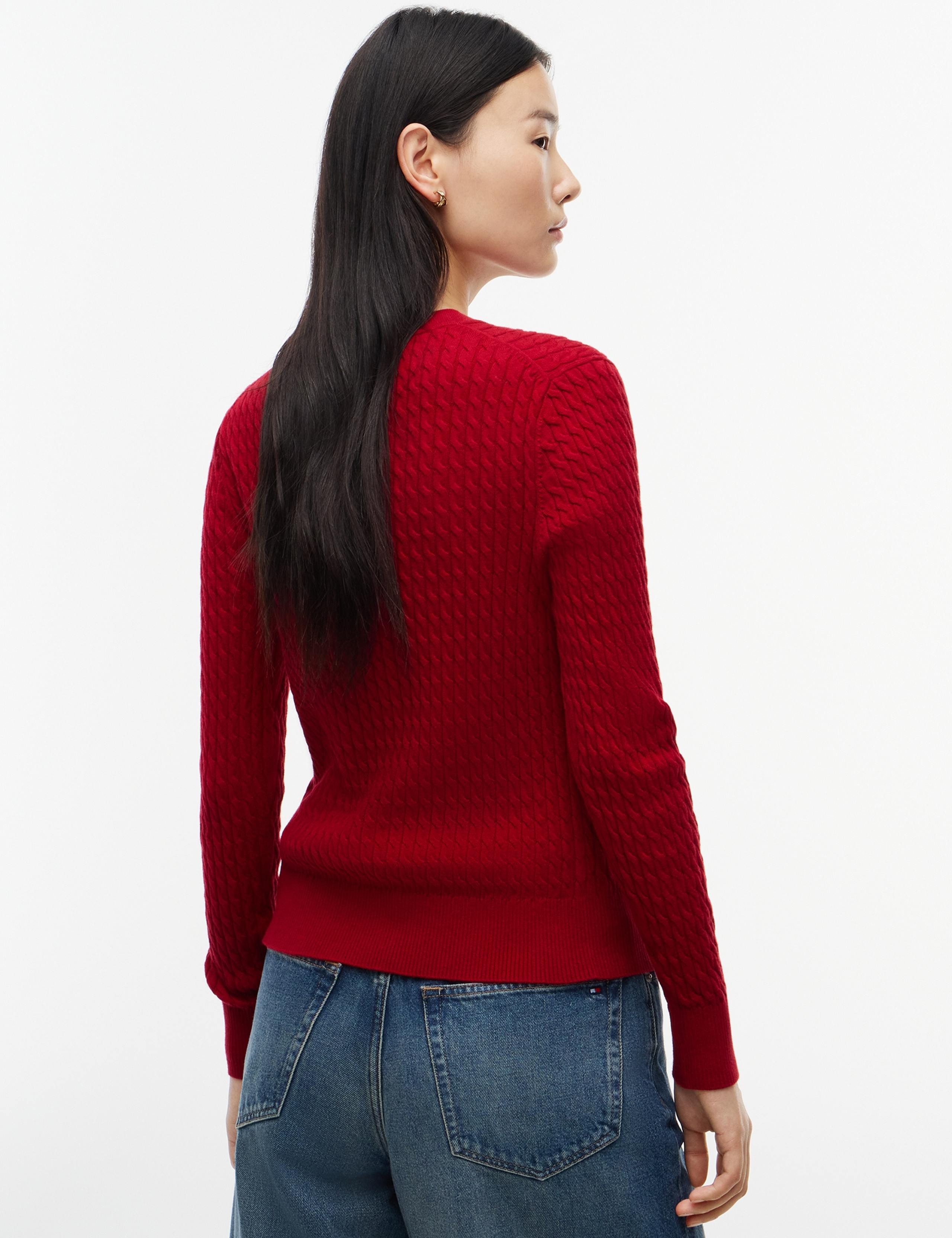 Pure Cotton Cable Knit Crew Neck Jumper 4 of 5