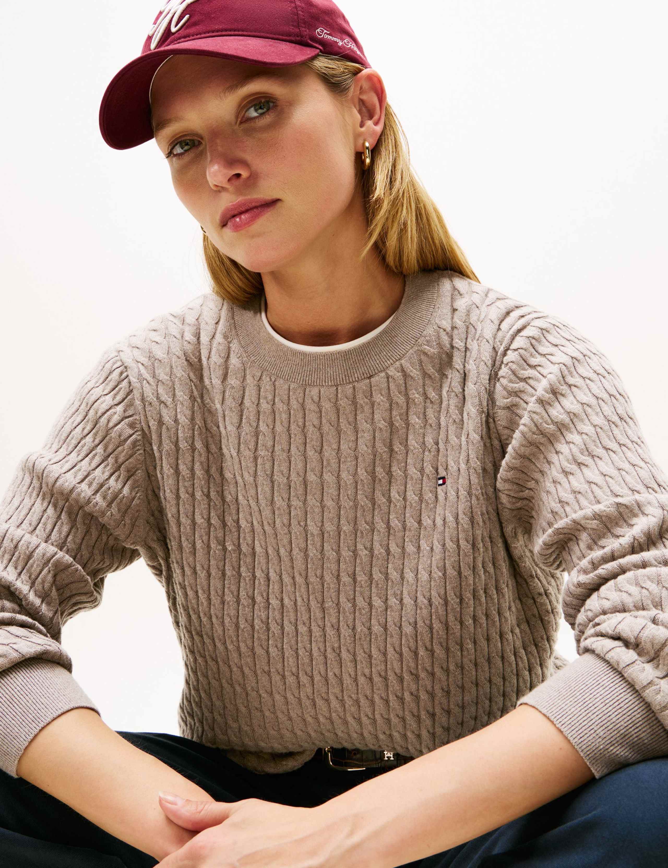 Pure Cotton Cable Knit Crew Neck Jumper 3 of 5