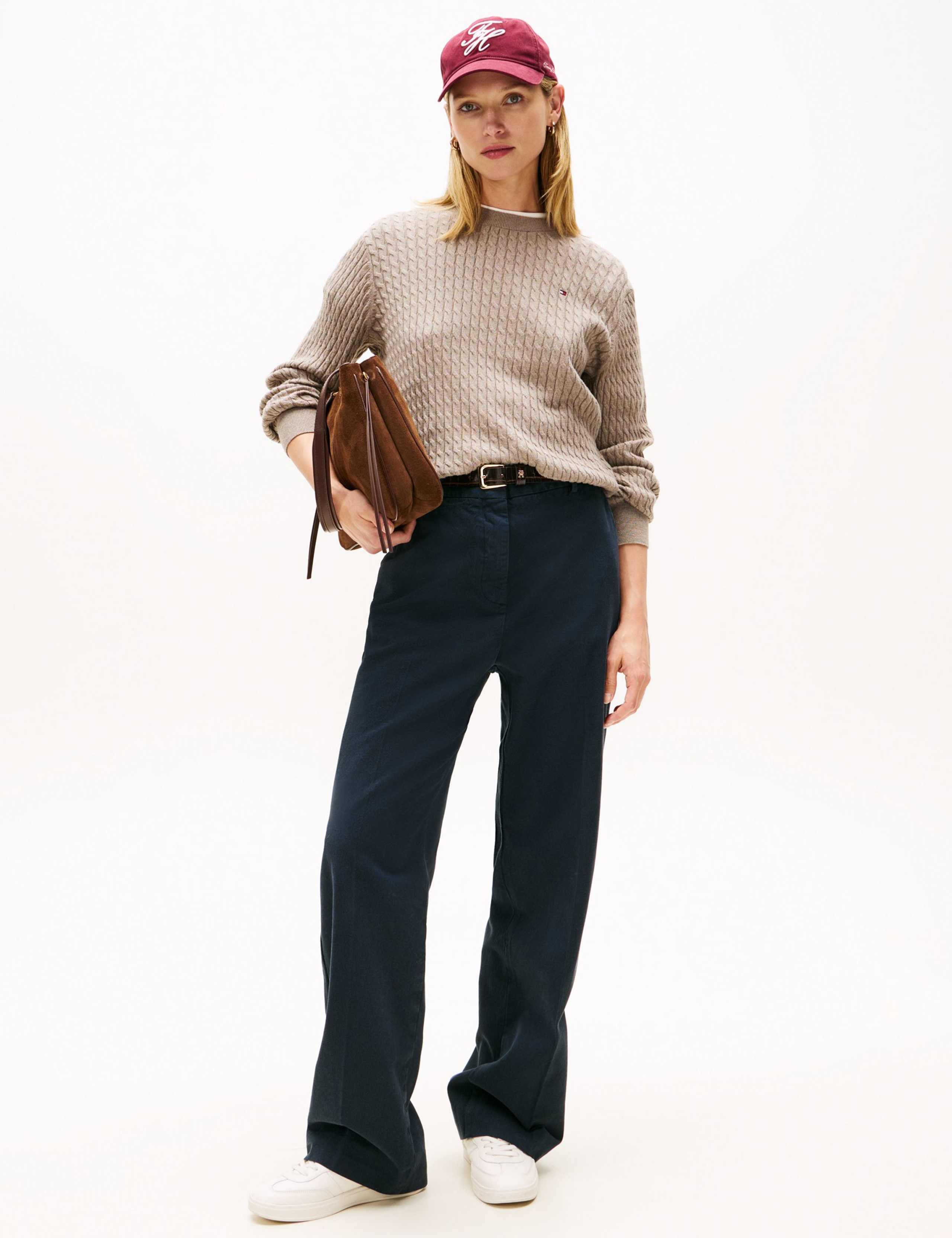 Pure Cotton Cable Knit Crew Neck Jumper 5 of 5