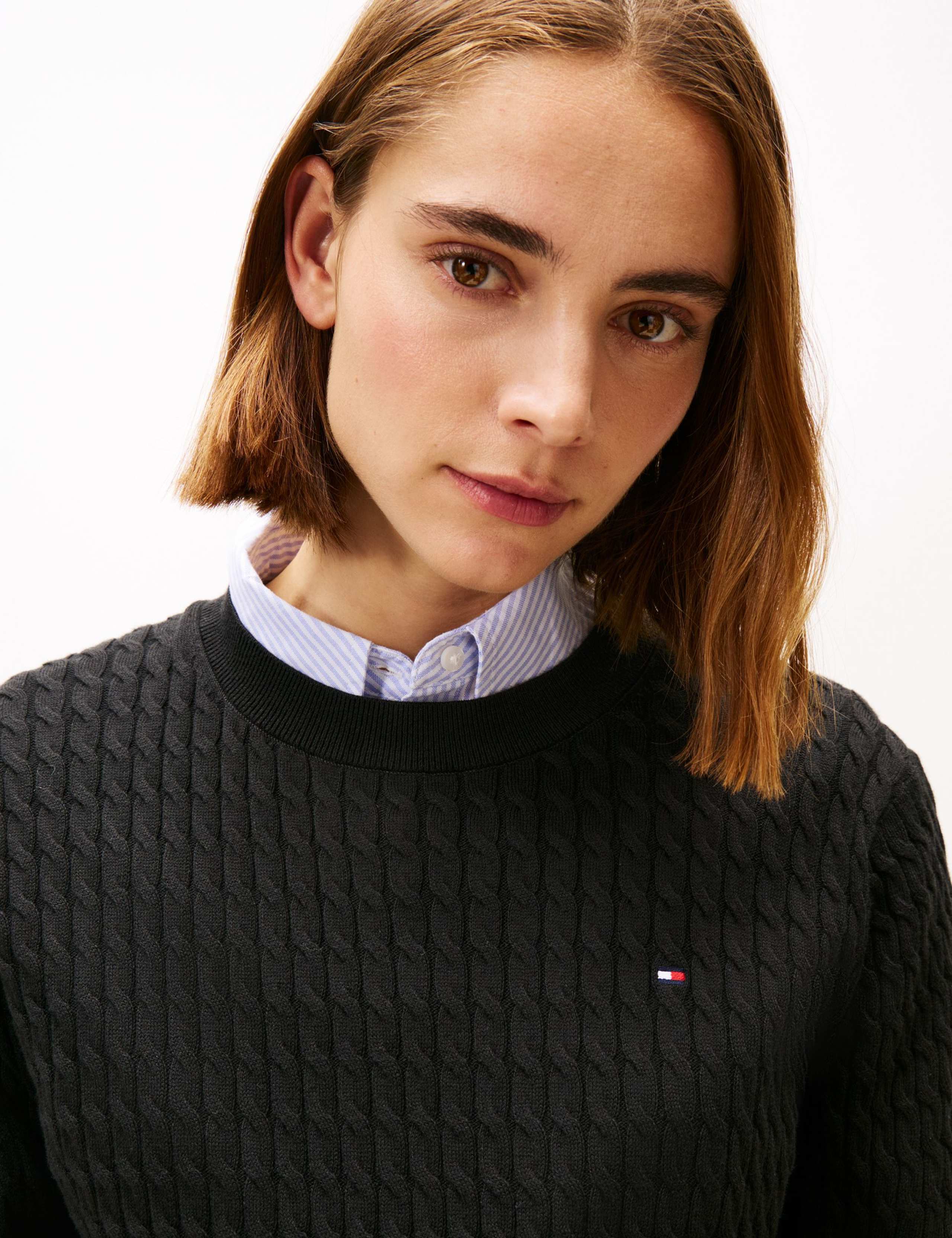 Pure Cotton Cable Knit Crew Neck Jumper 3 of 5