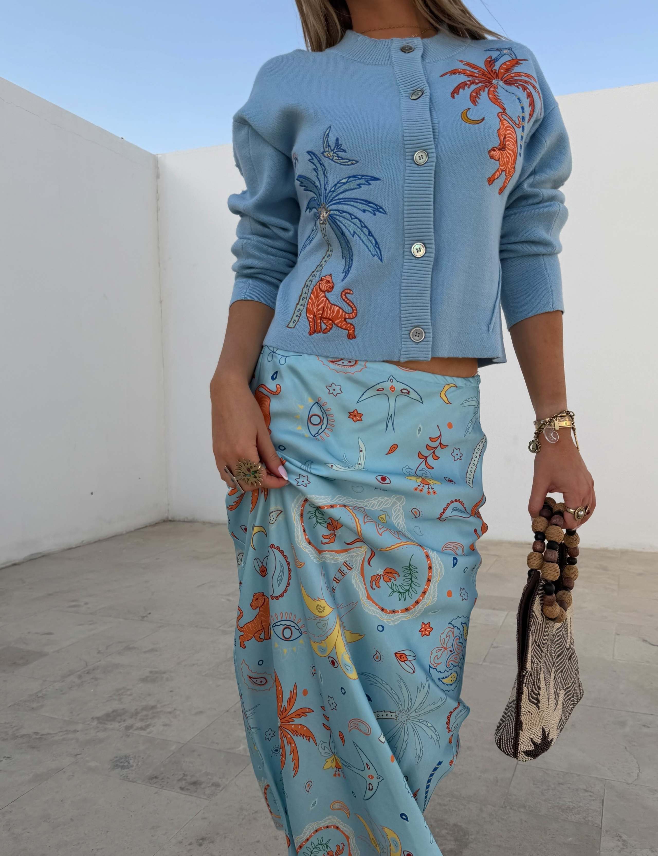 Printed Maxi Slip Skirt 4 of 4
