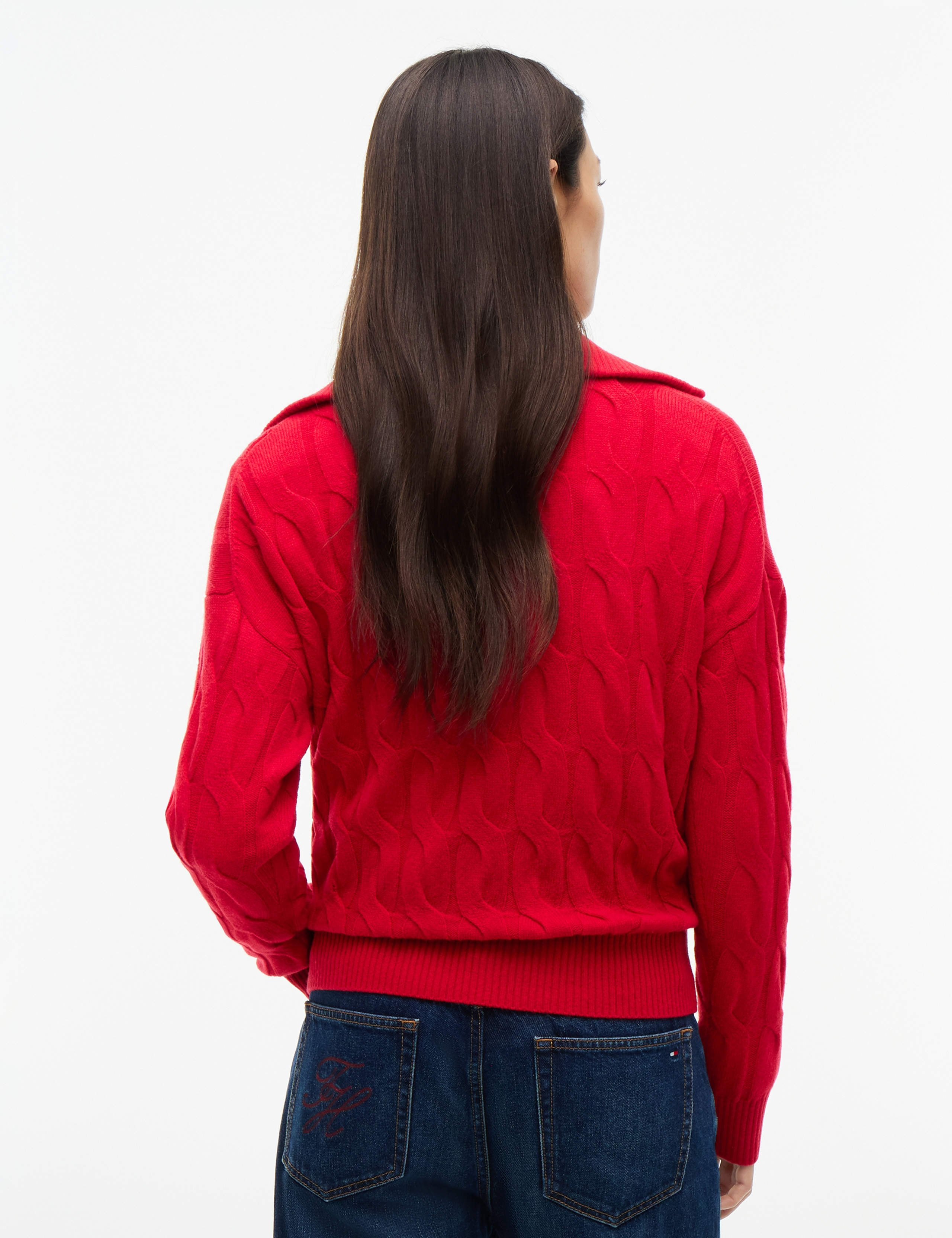 Pure Wool Cable Knit Half Zip Jumper 6 of 7