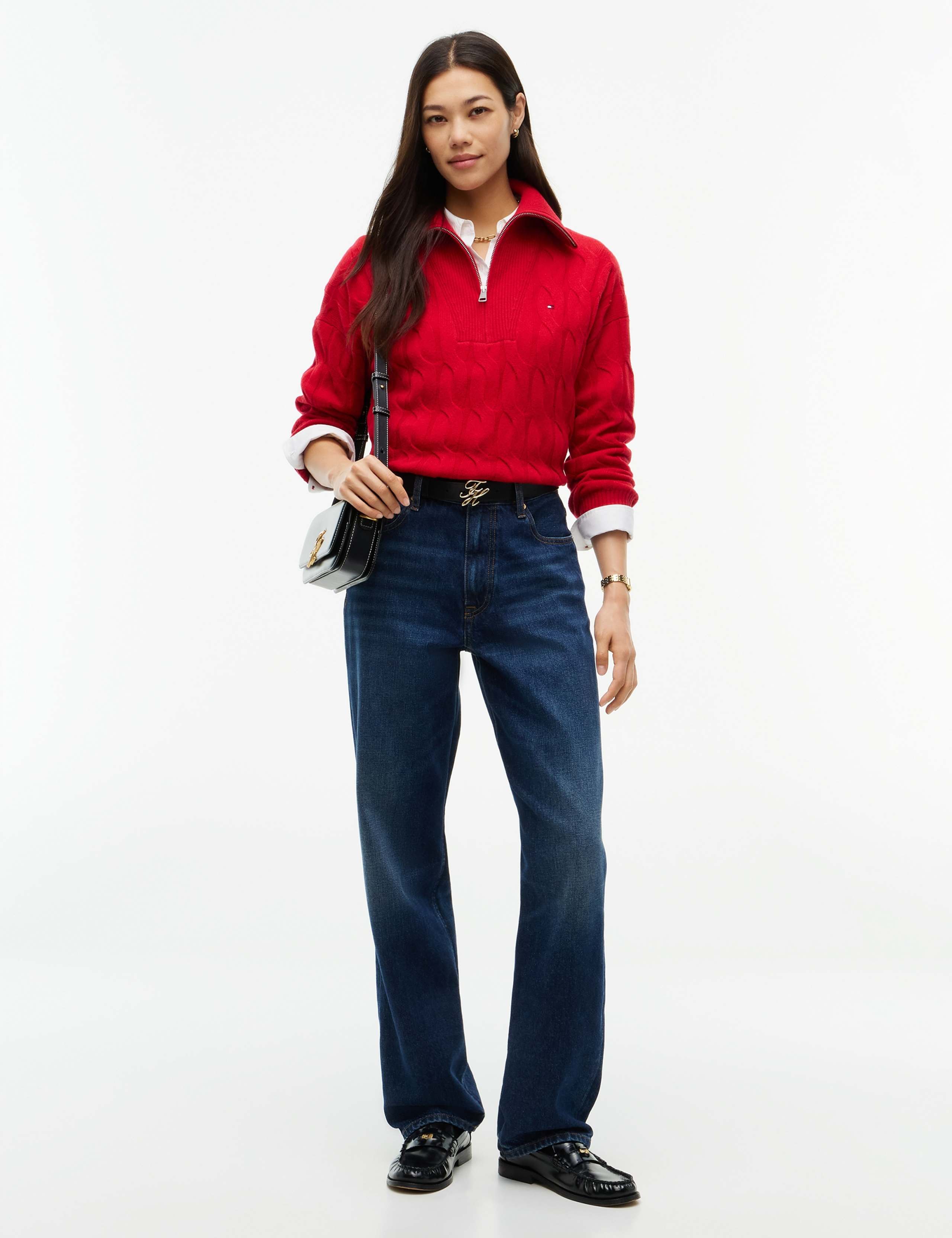 Pure Wool Cable Knit Half Zip Jumper 7 of 7