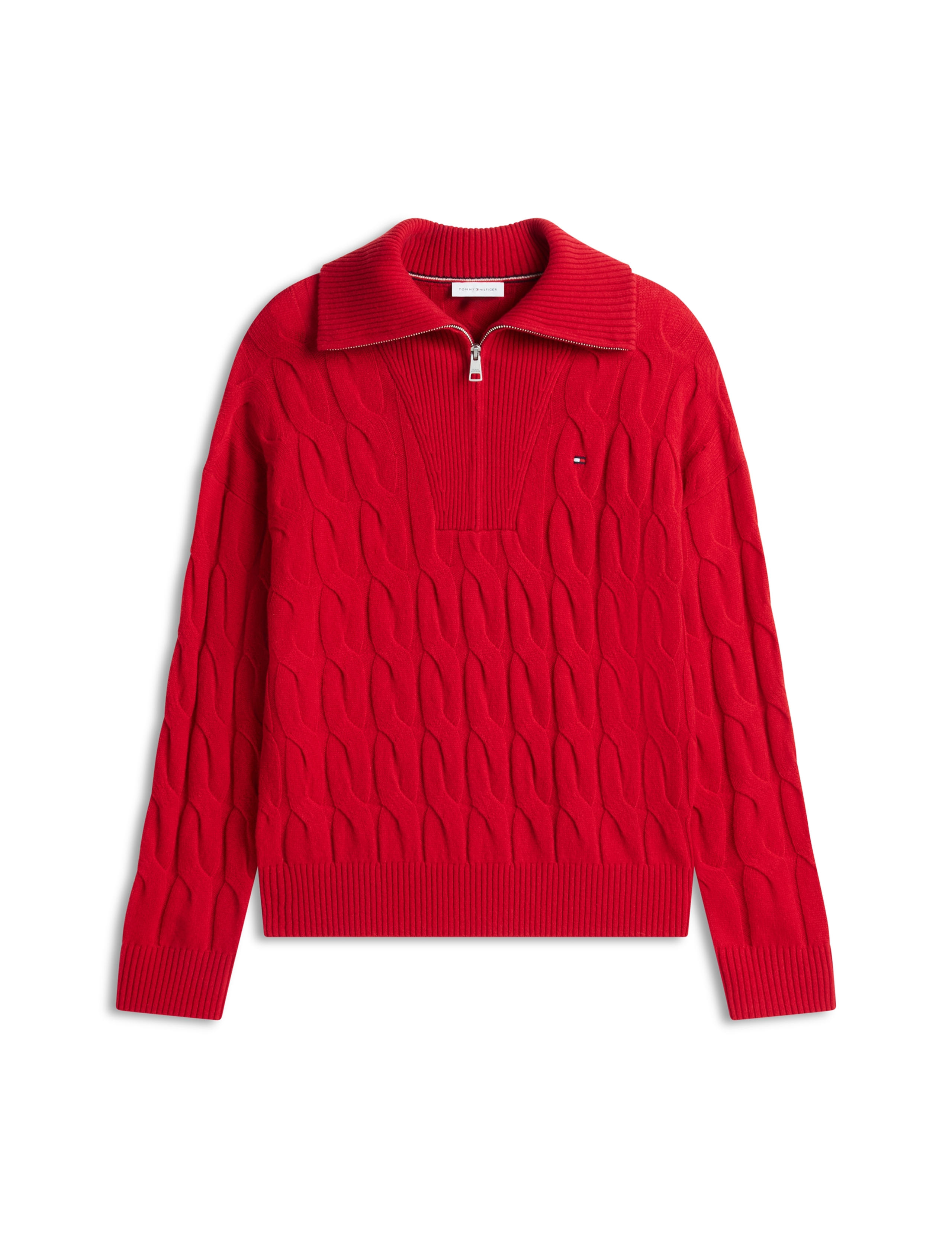 Pure Wool Cable Knit Half Zip Jumper 2 of 7