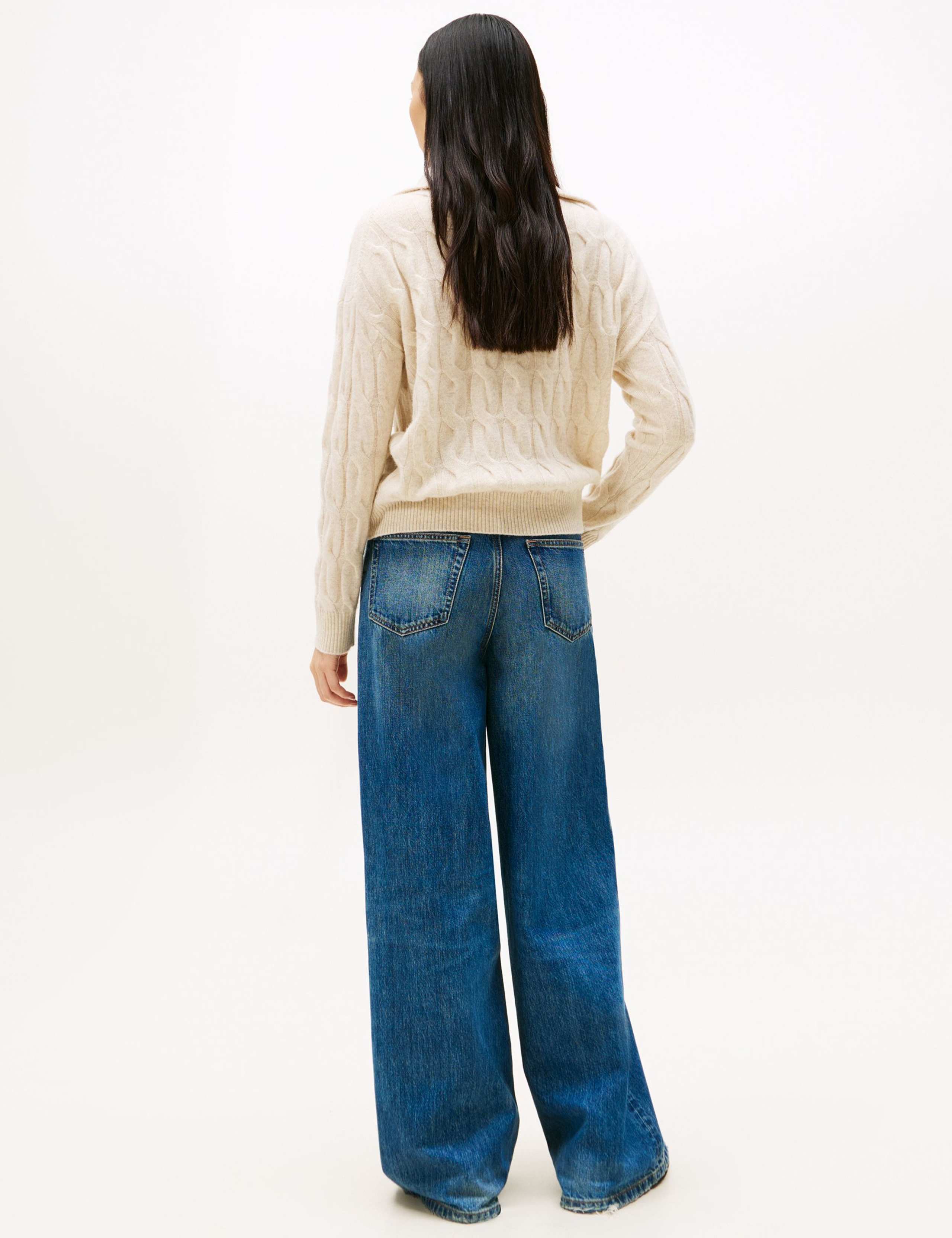Pure Wool Cable Knit Half Zip Jumper 3 of 5