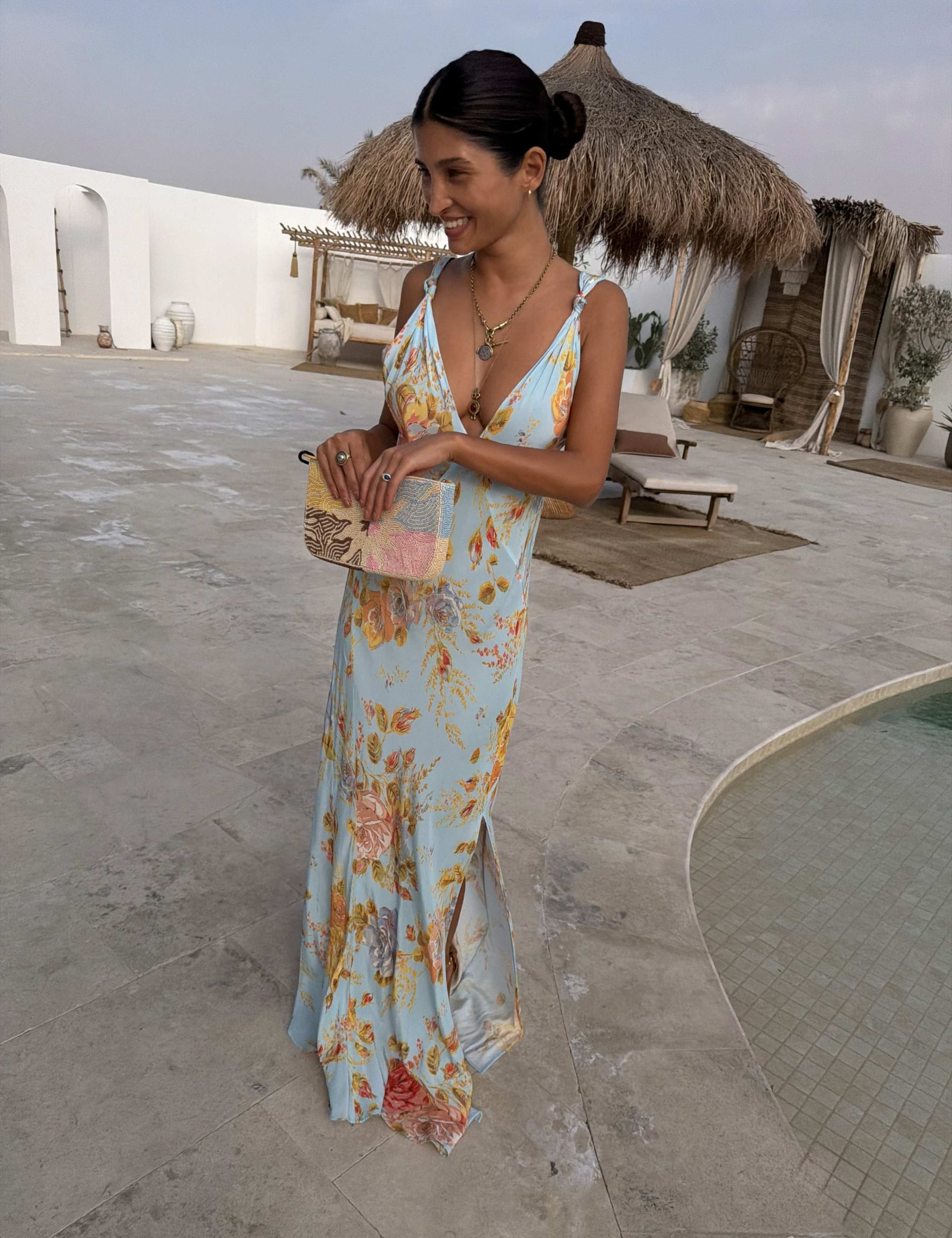 Floral V-Neck Maxi Slip Dress 2 of 4