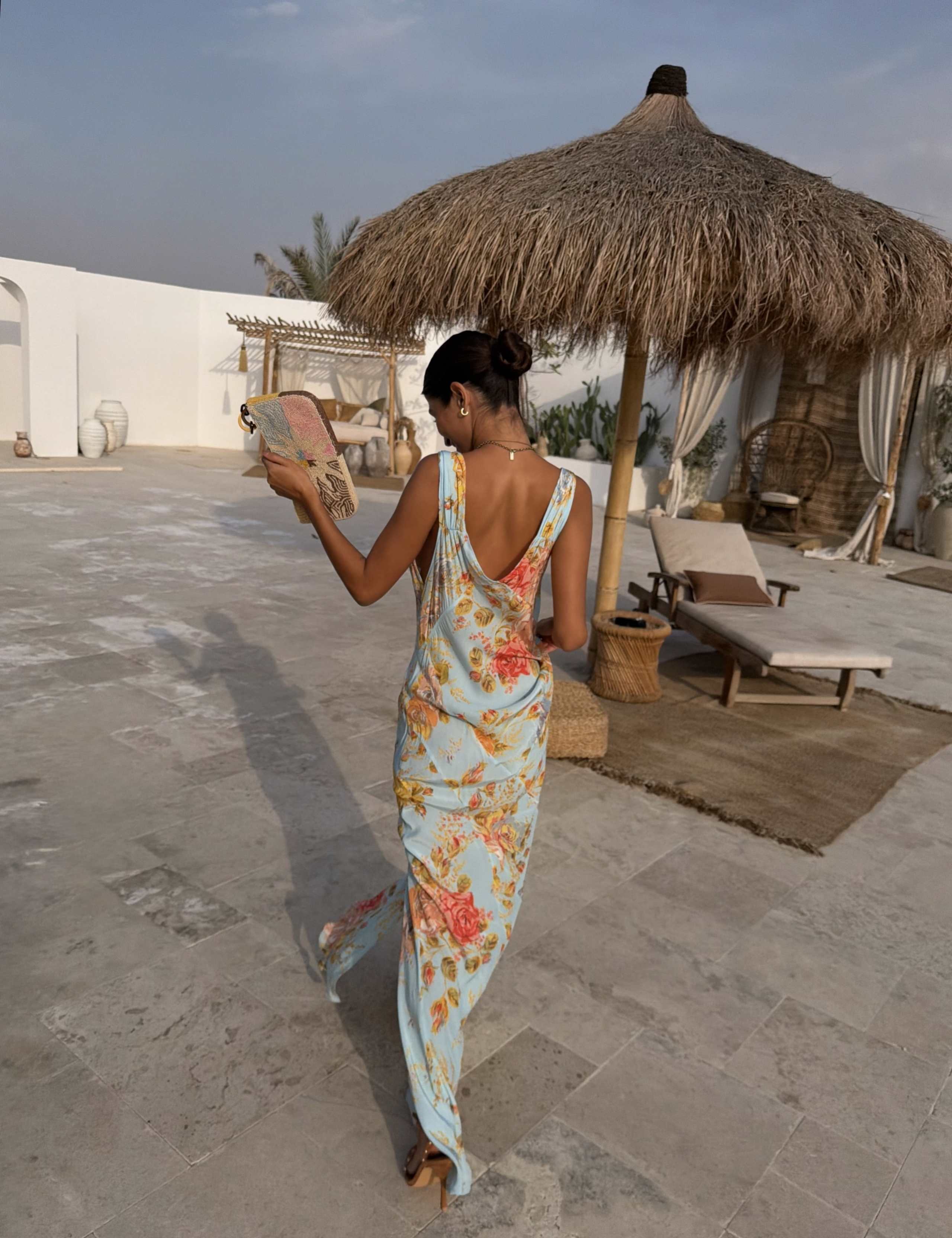 Floral V-Neck Maxi Slip Dress 4 of 4