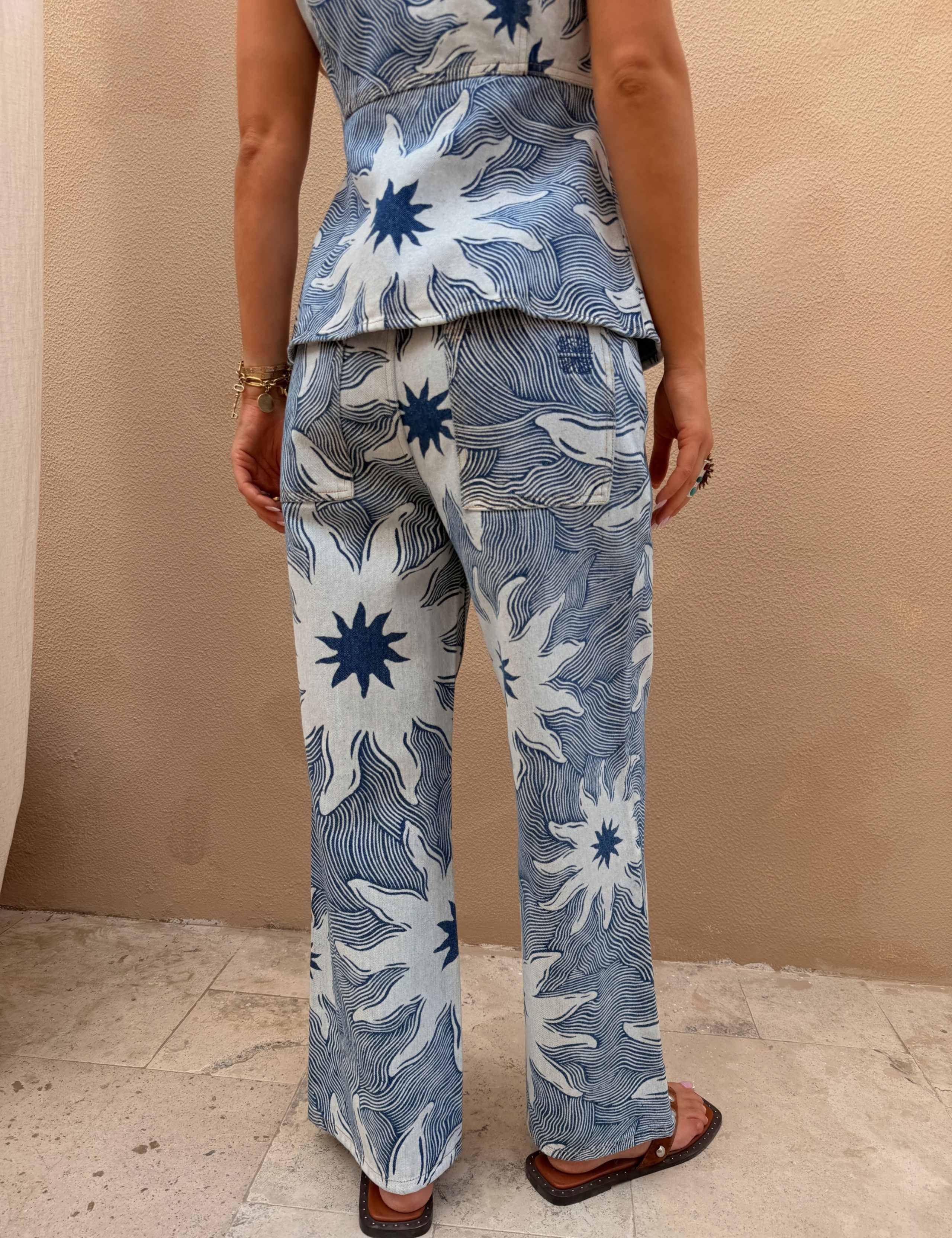 Soleil Print High Waisted Wide Leg Jeans 4 of 4