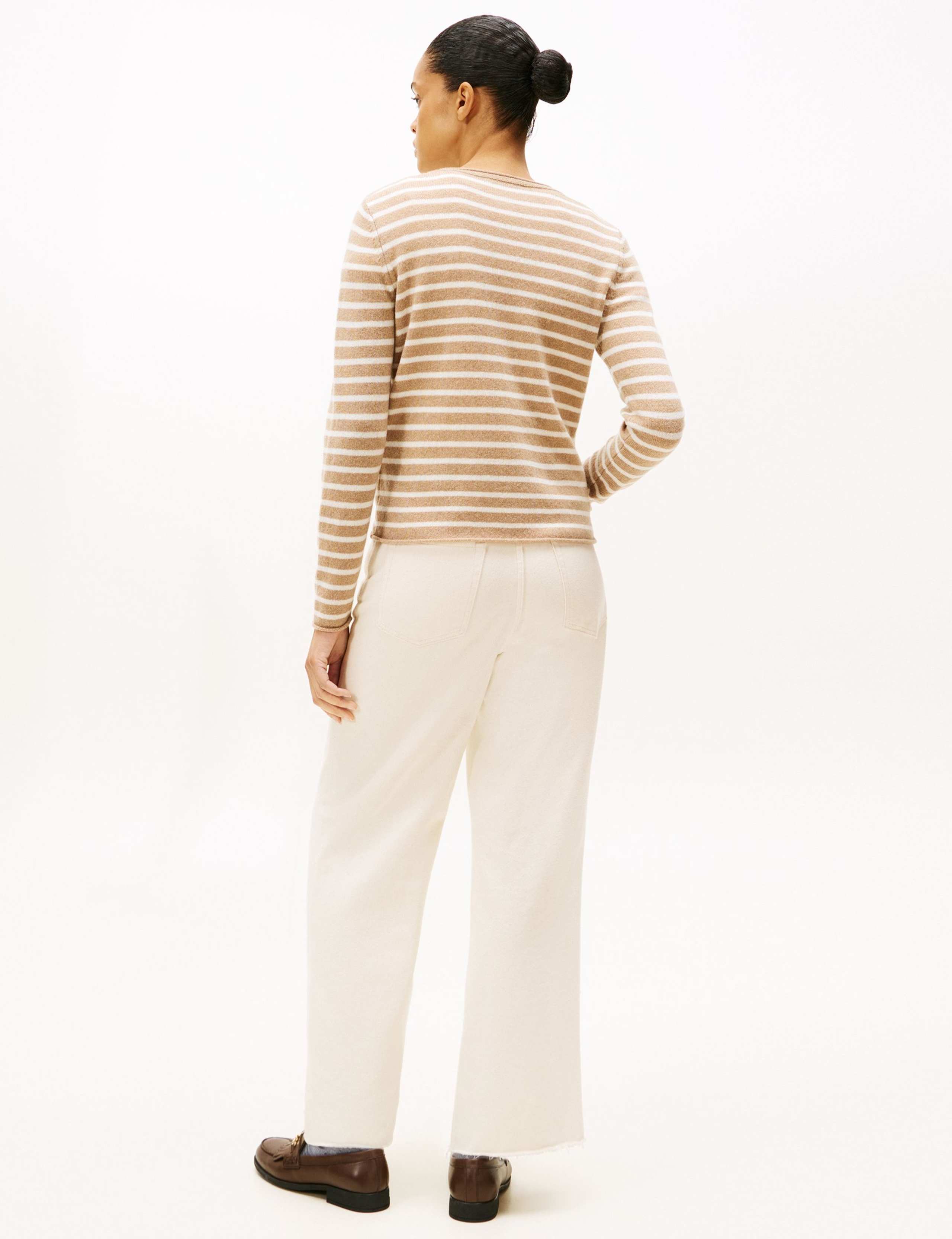 Pure Wool Striped Crew Neck Jumper 3 of 4