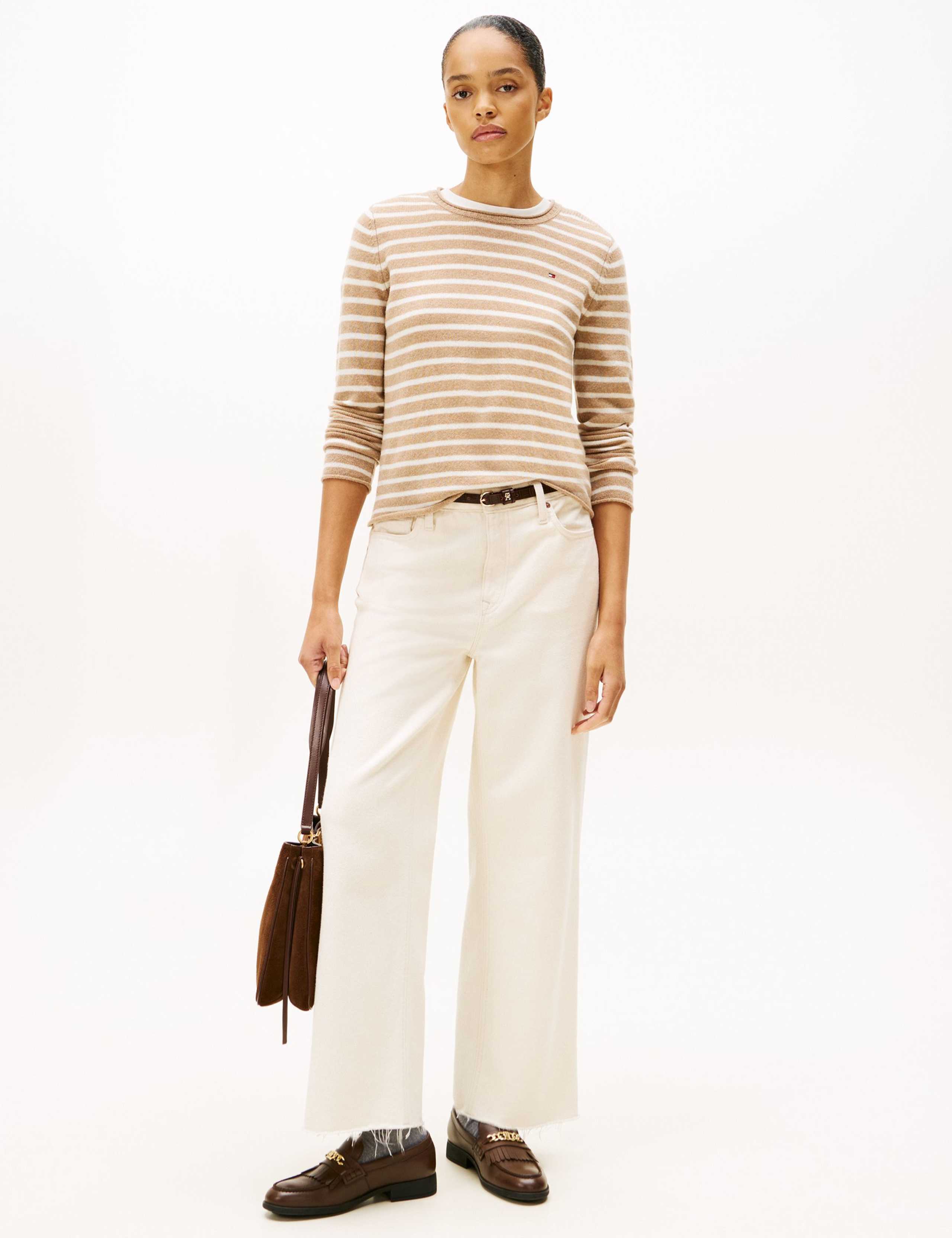 Pure Wool Striped Crew Neck Jumper 4 of 4