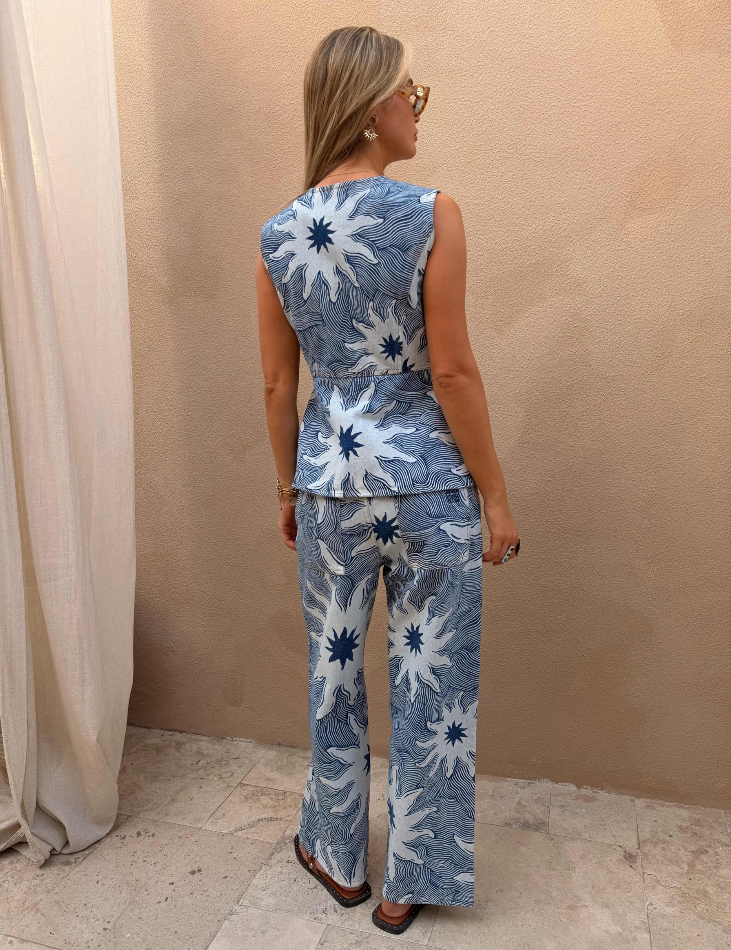 Denim Printed Waistcoat 3 of 4