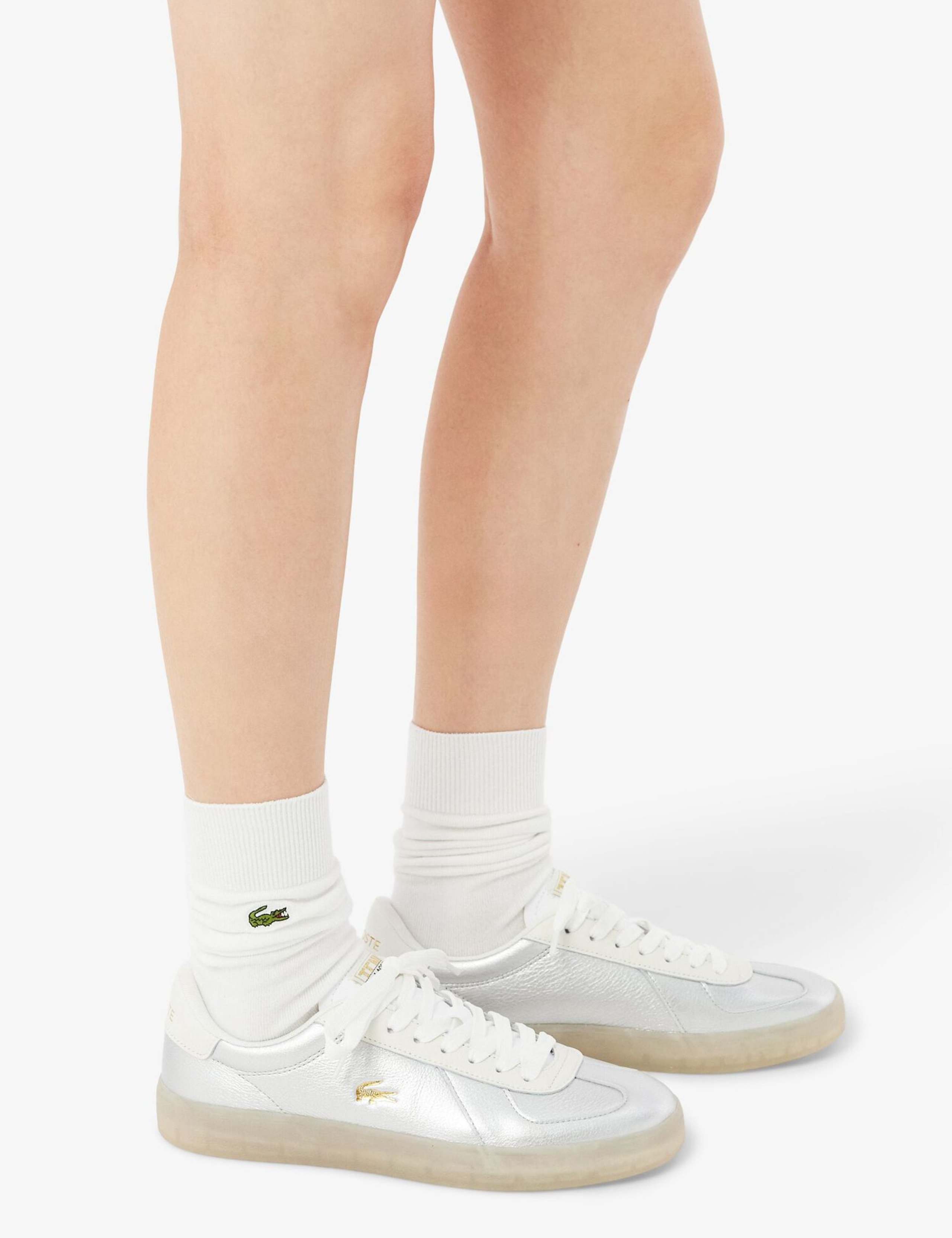 Baseshot Pro Leather Metallic Trainers 4 of 8