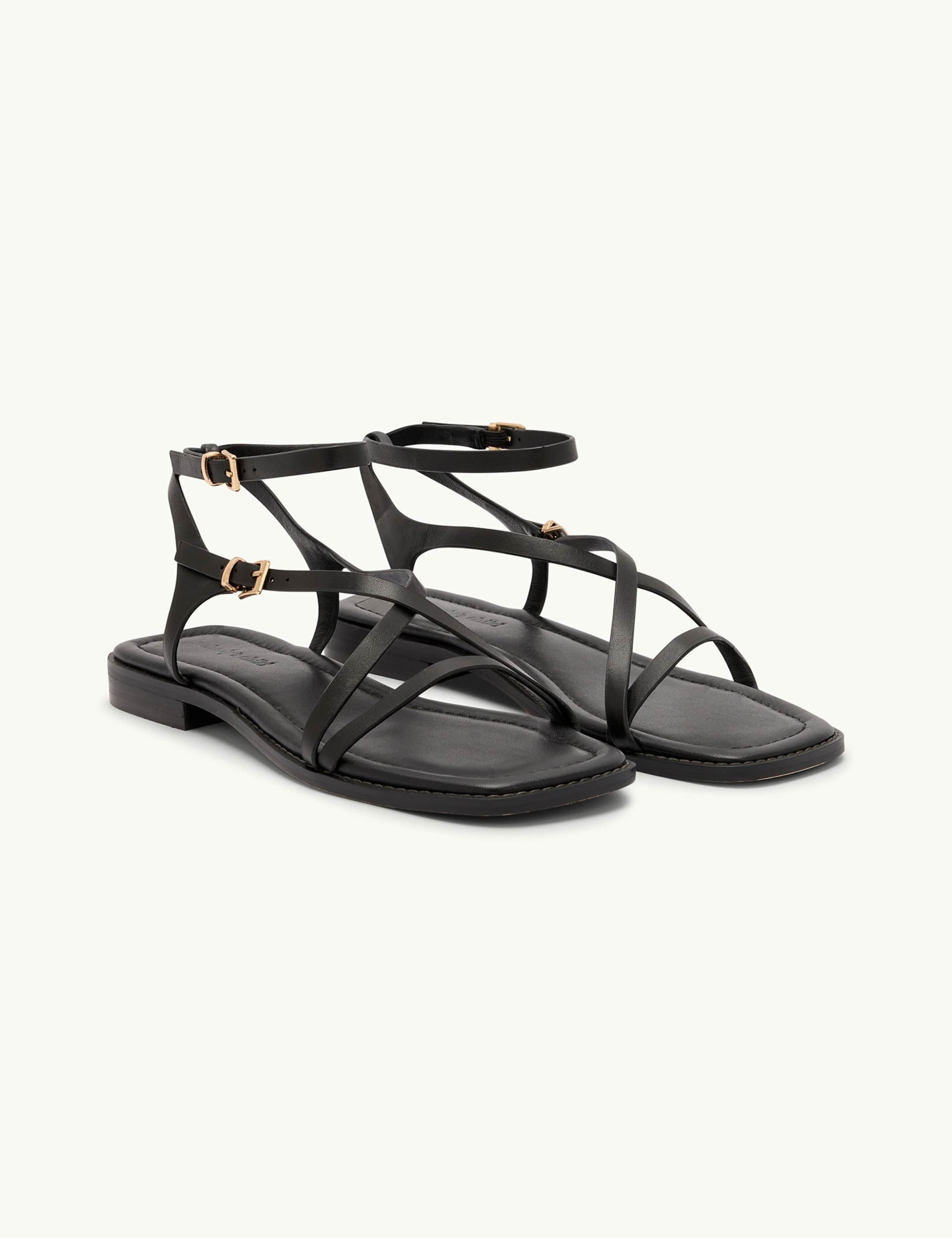 Leather Square Toe Strappy Sandals 2 of 4
