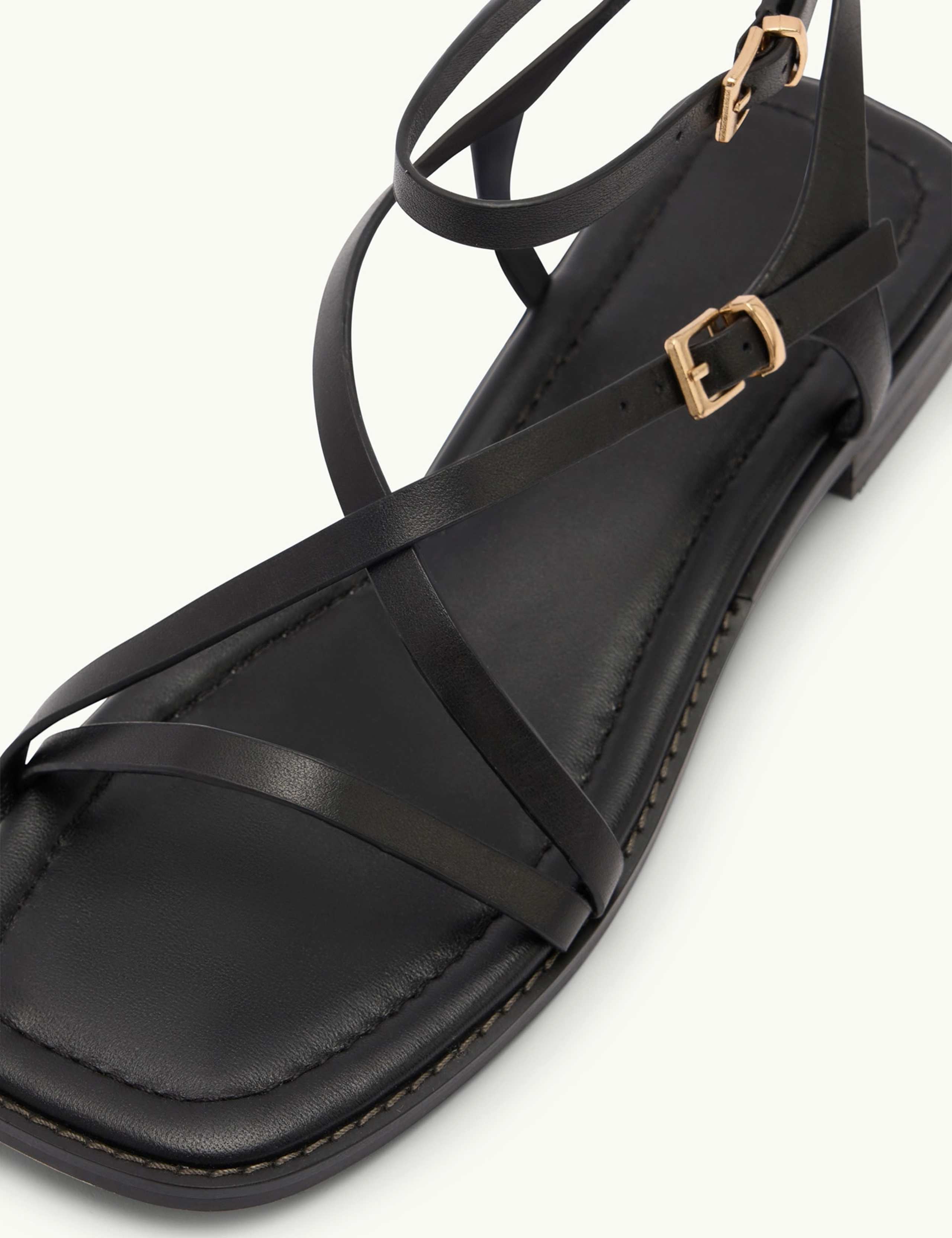 Leather Square Toe Strappy Sandals 3 of 4