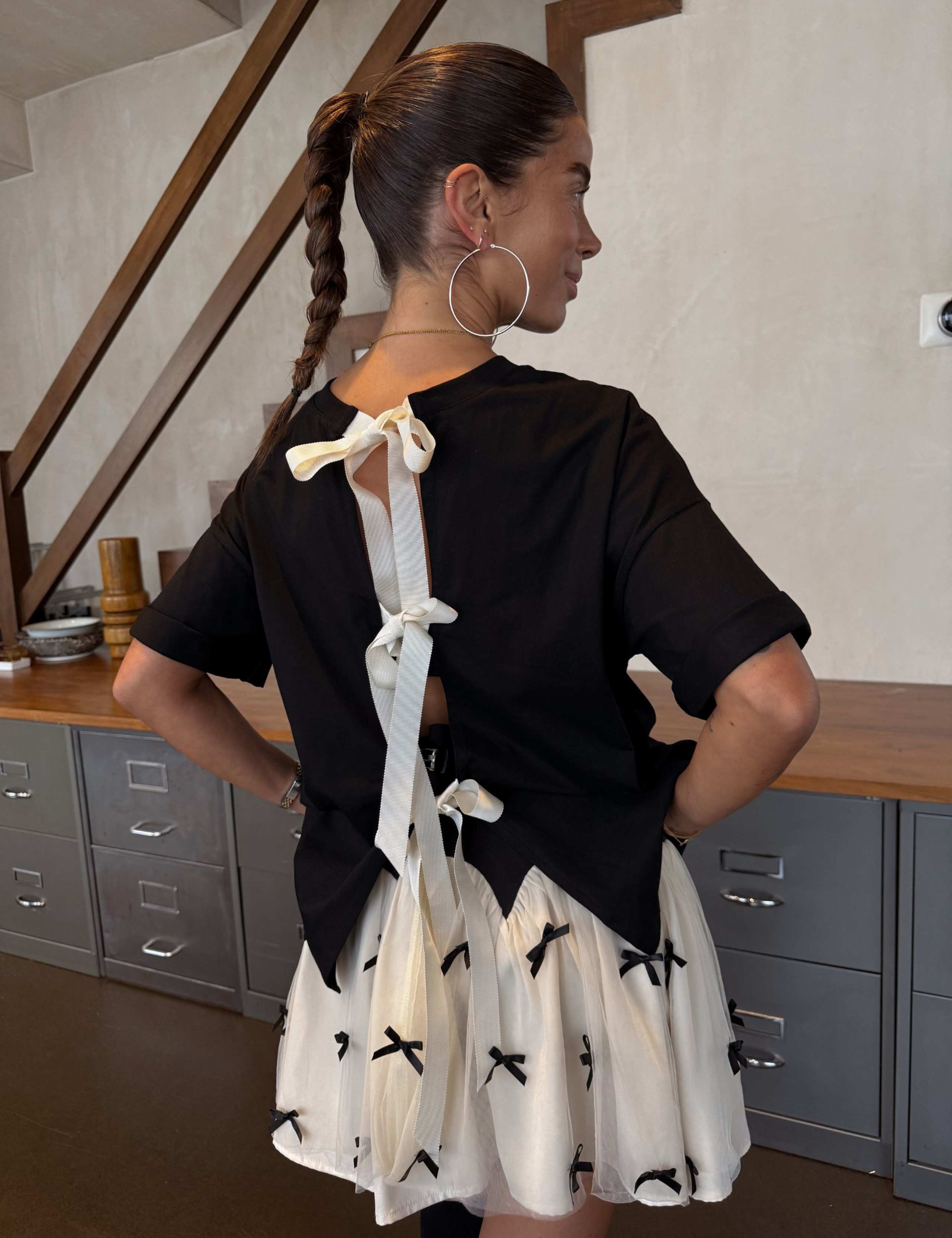 Pure Cotton Bow Back T-Shirt 1 of 2