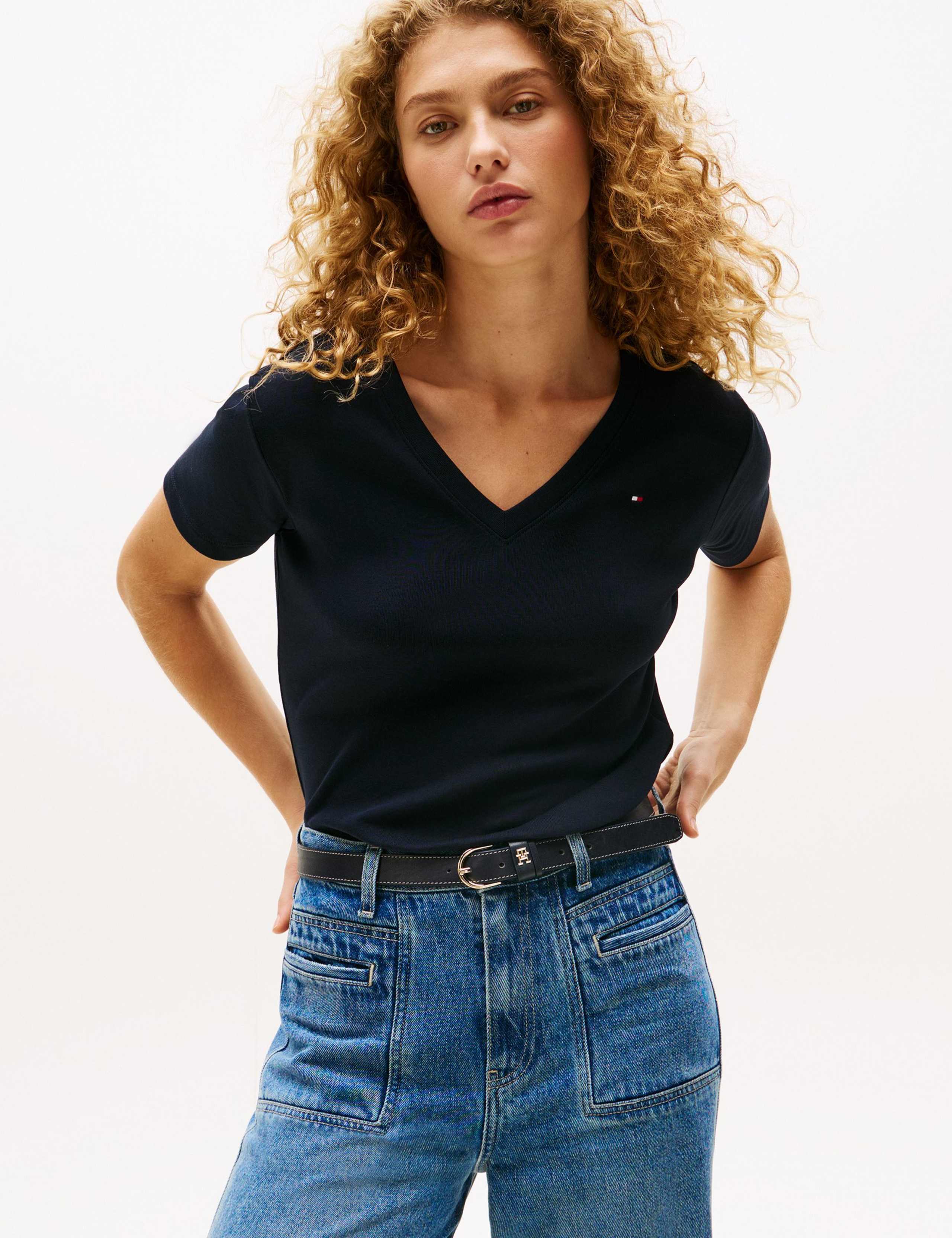 Cody Pure Cotton V-Neck T-Shirt 1 of 4