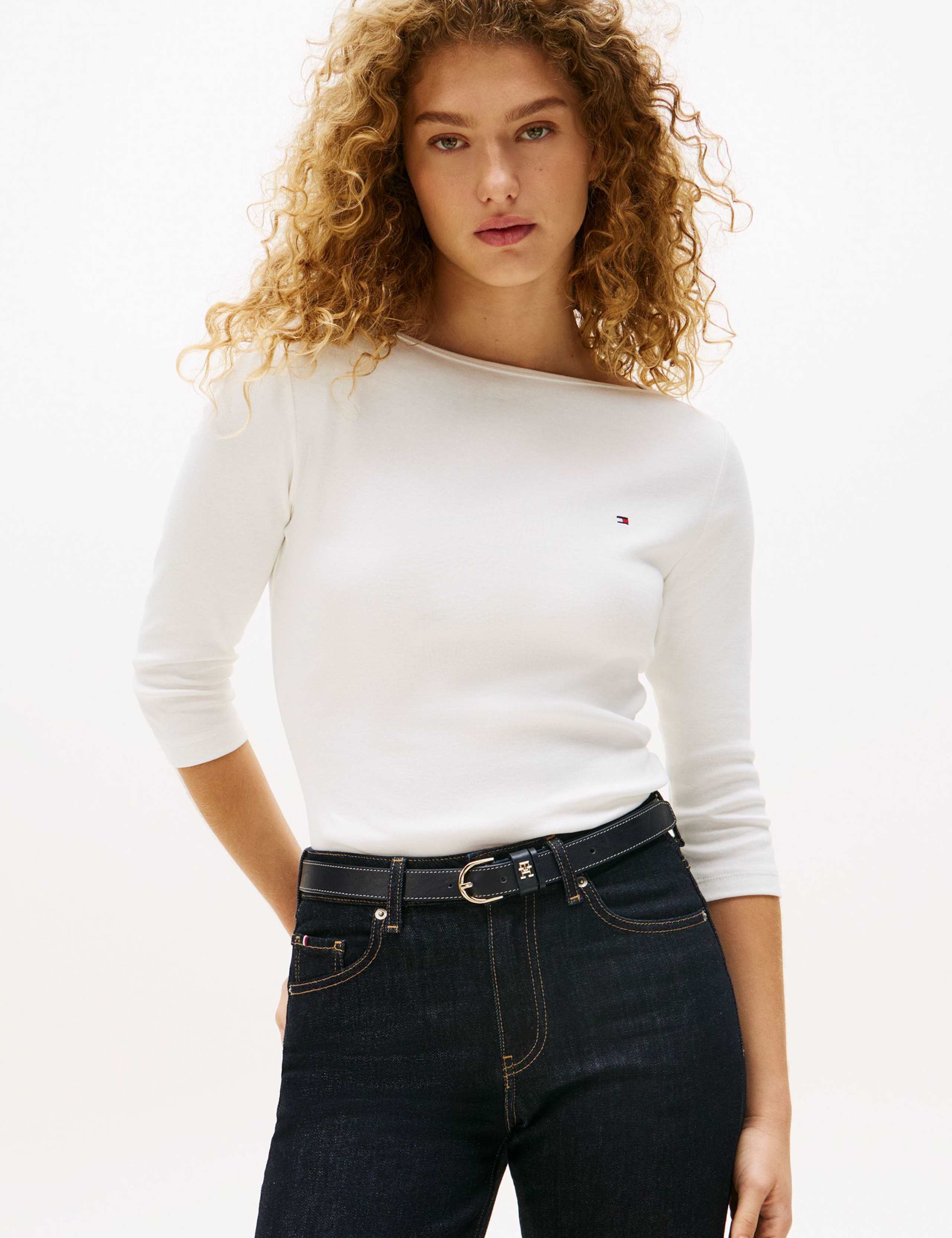 Pure Cotton Boat Neck Top 1 of 5