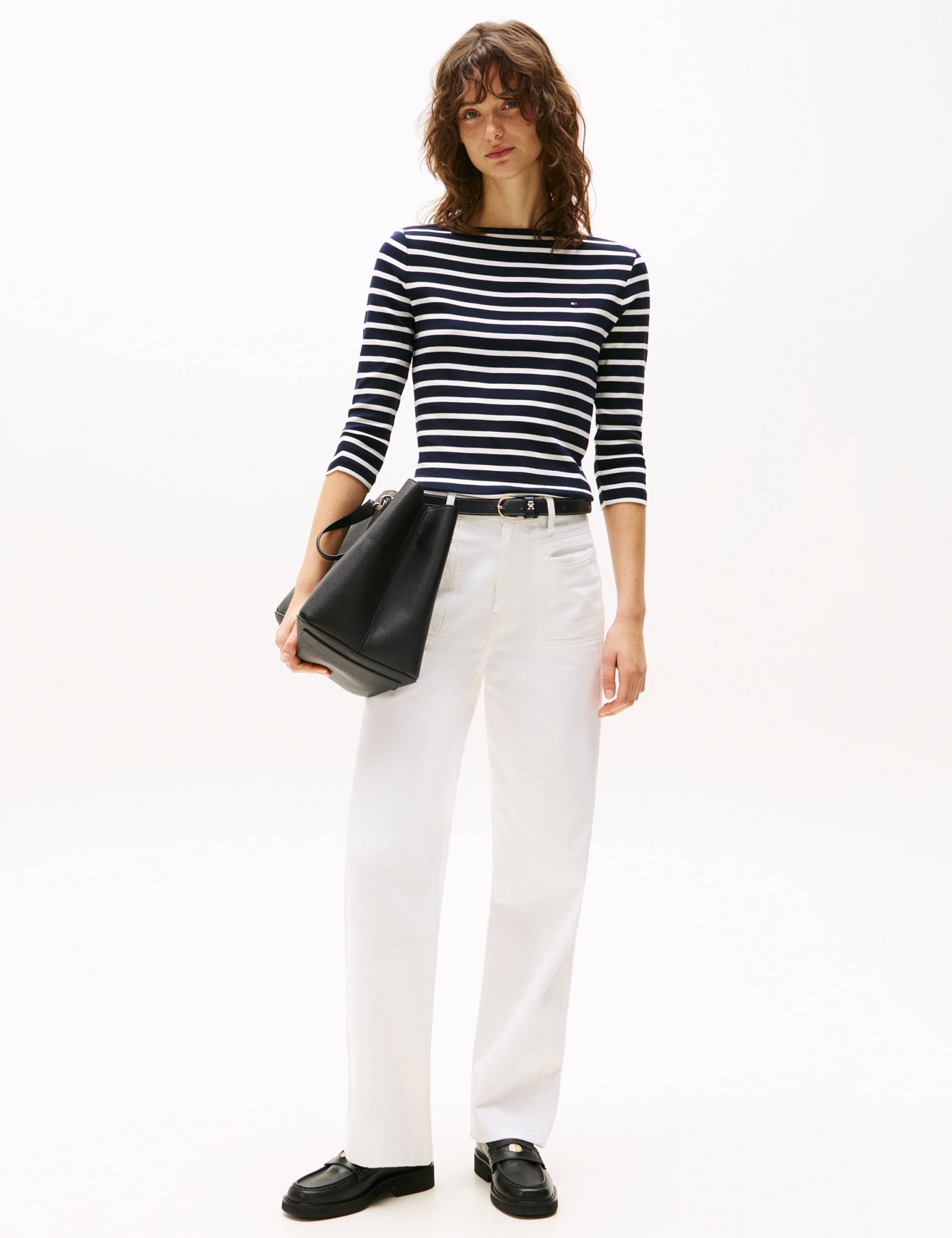Cody Pure Cotton Striped Slash Neck Top 3 of 5
