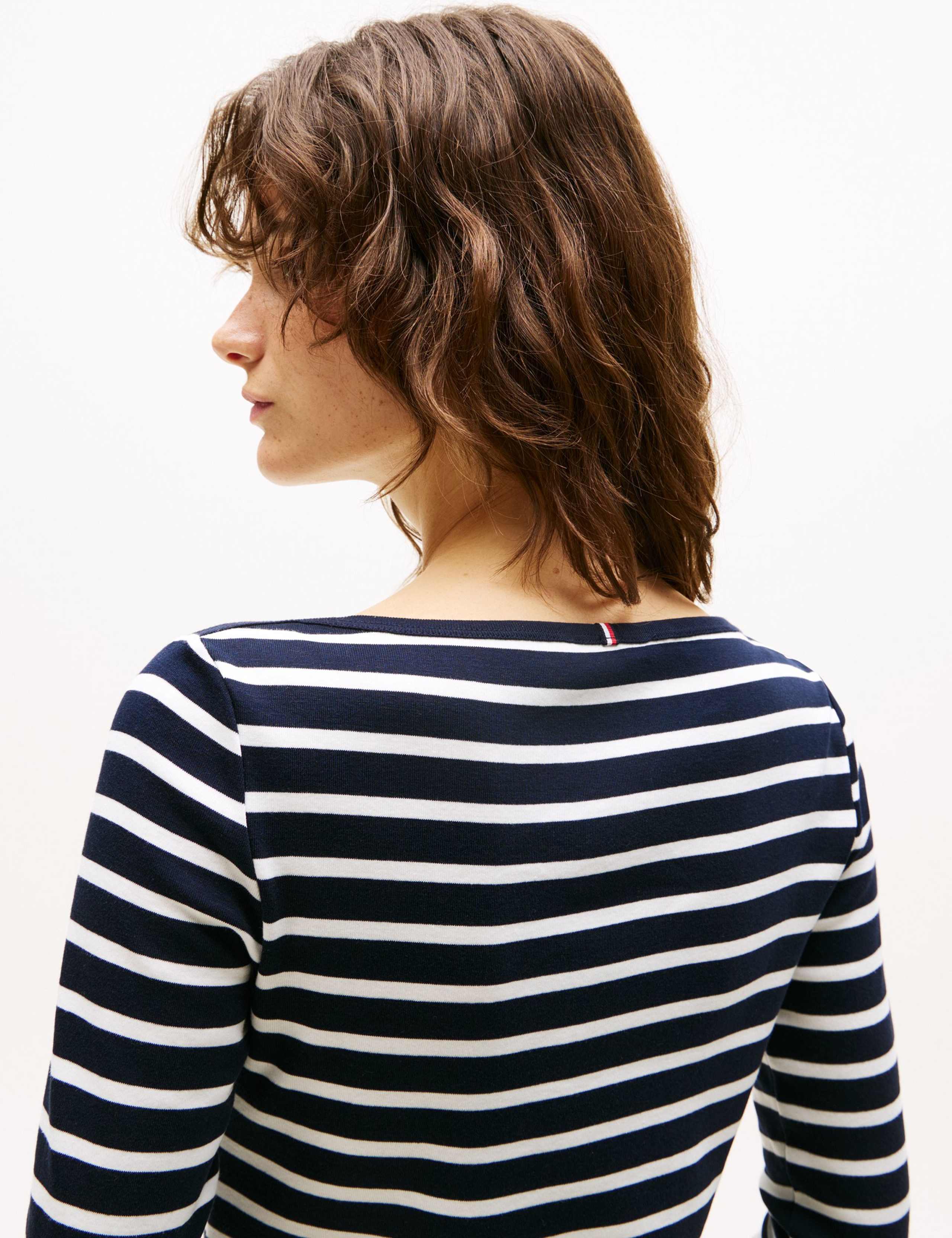 Cody Pure Cotton Striped Slash Neck Top 5 of 5