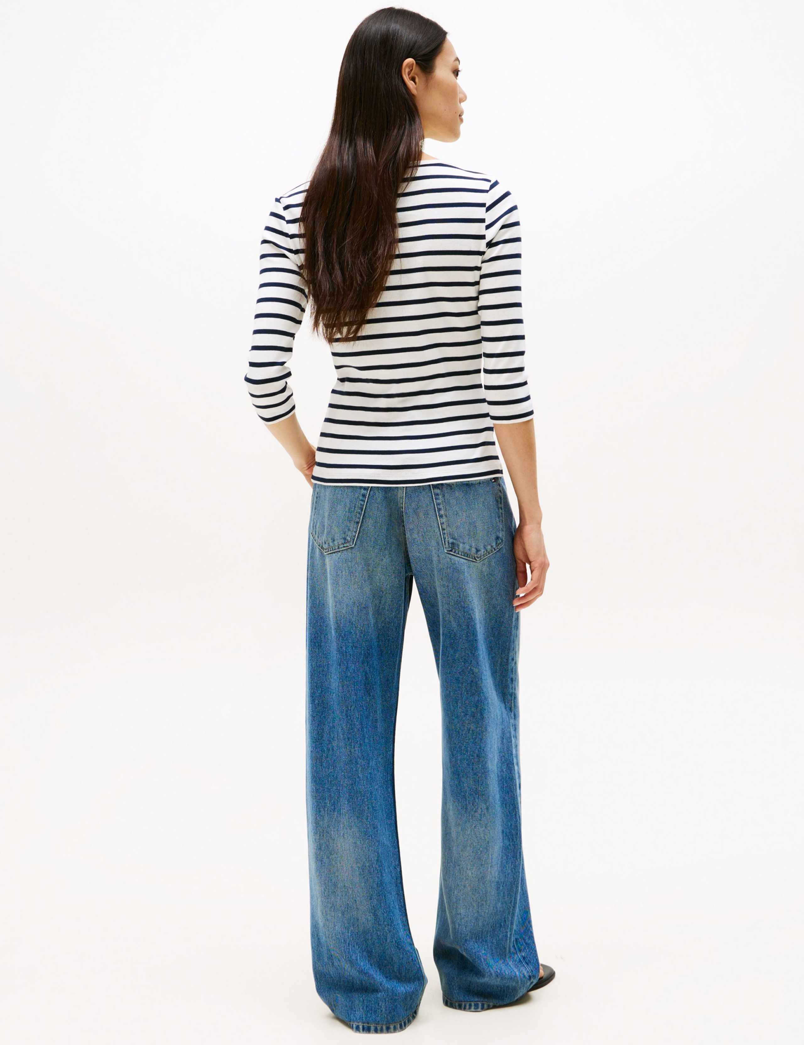 Cody Pure Cotton Striped Slash Neck Top 4 of 5