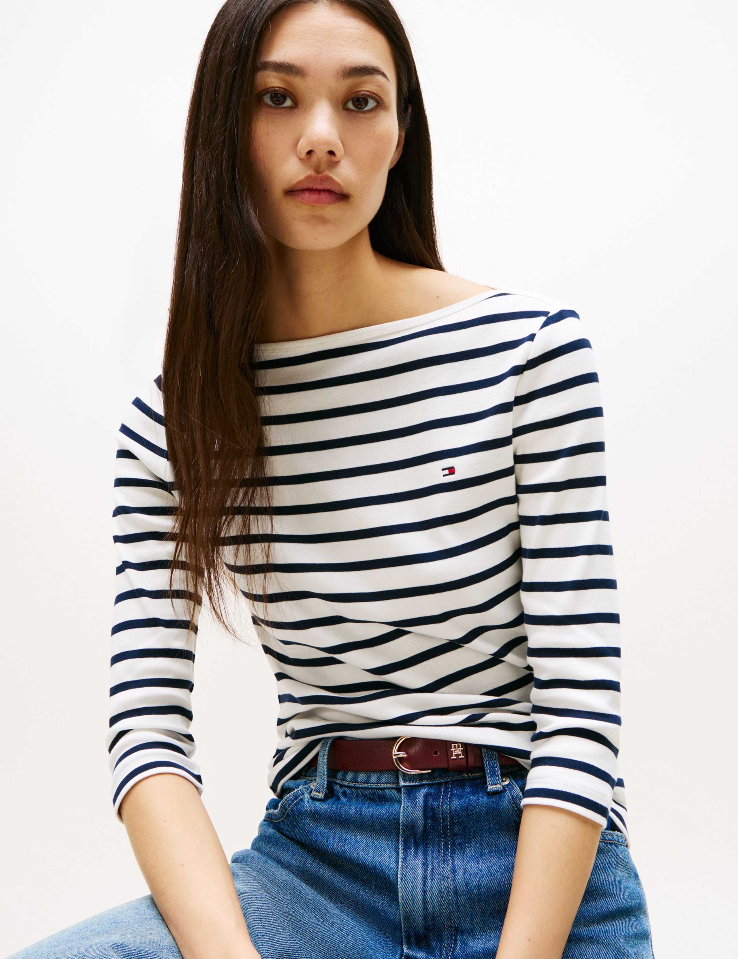Cody Pure Cotton Striped Slash Neck Top 5 of 5