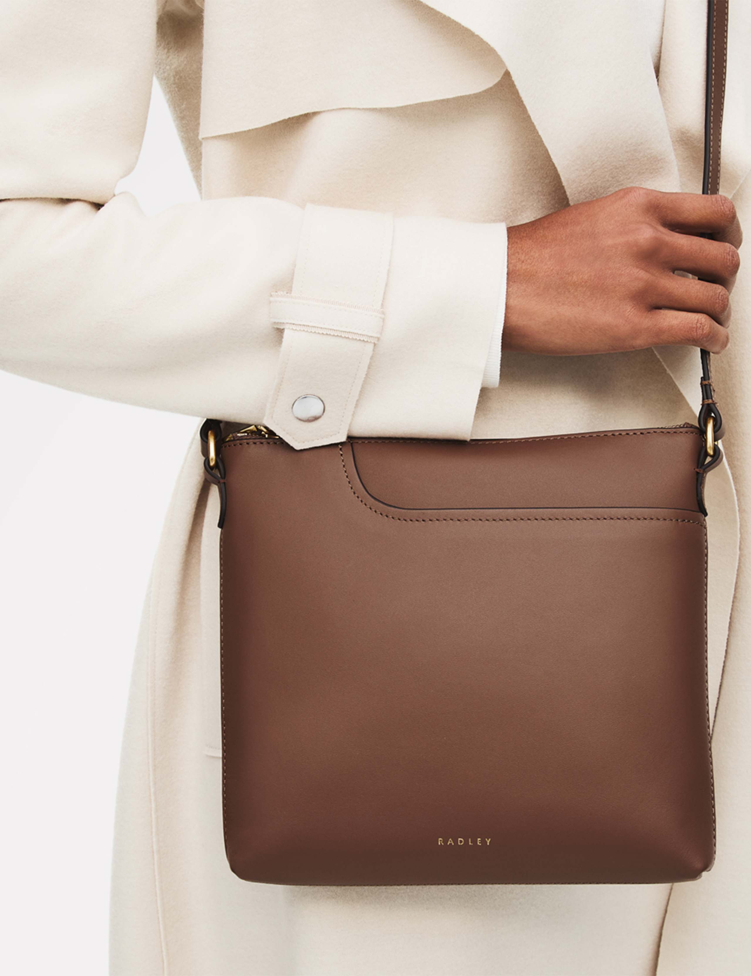 Leather Zip Detail Cross Body Bag 5 of 7