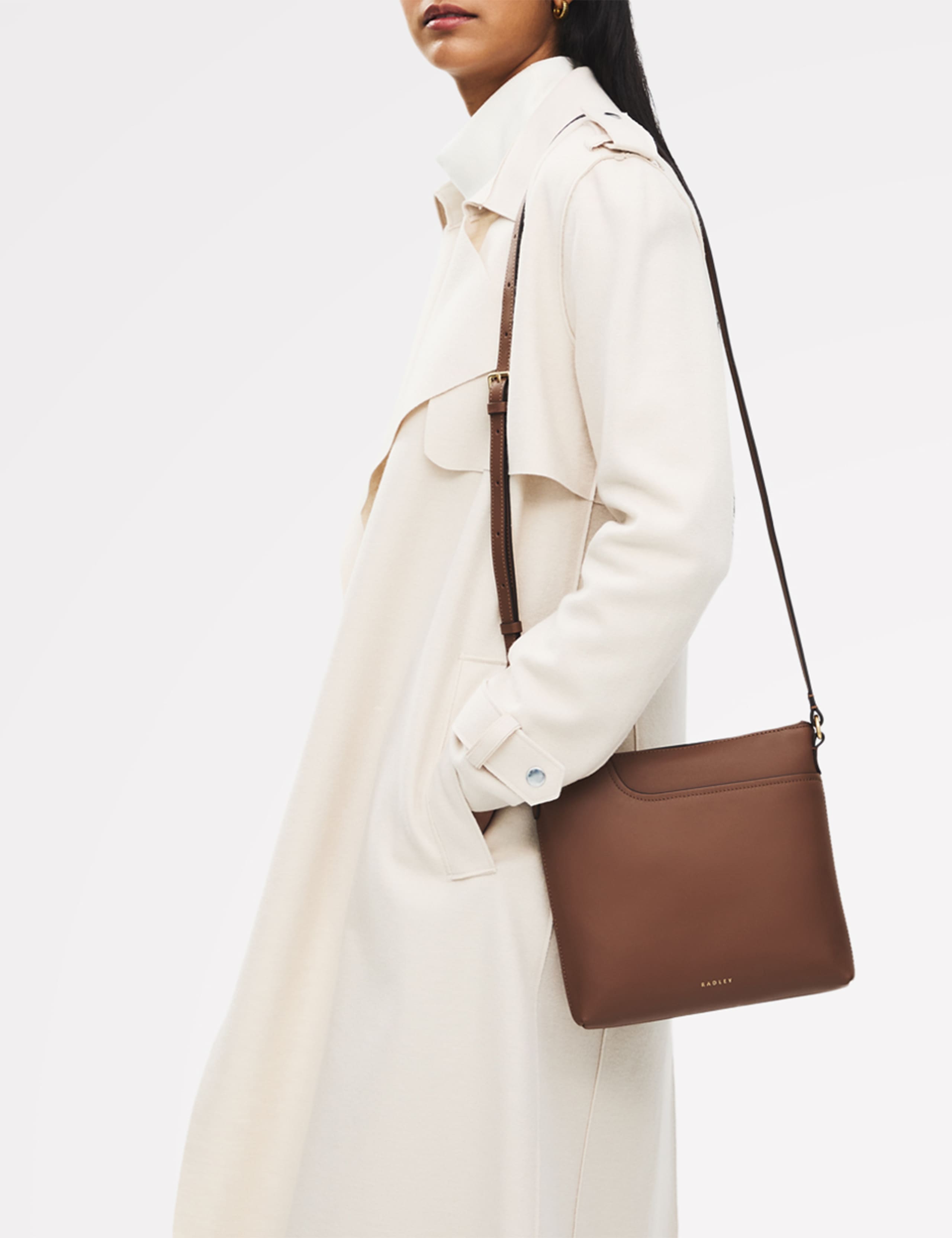 Leather Zip Detail Cross Body Bag 6 of 7