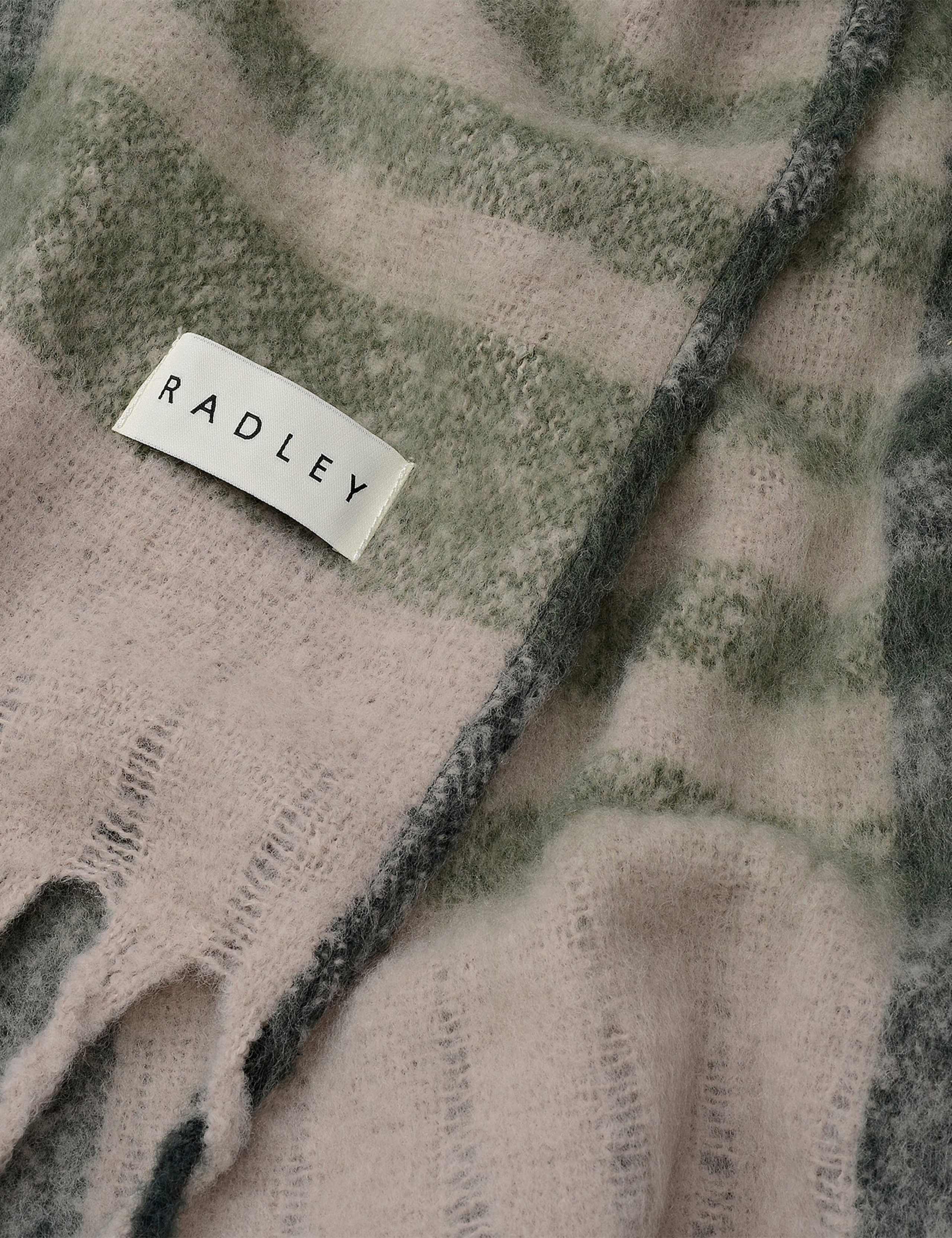 Checked Fringed Poncho with Wool 2 of 2