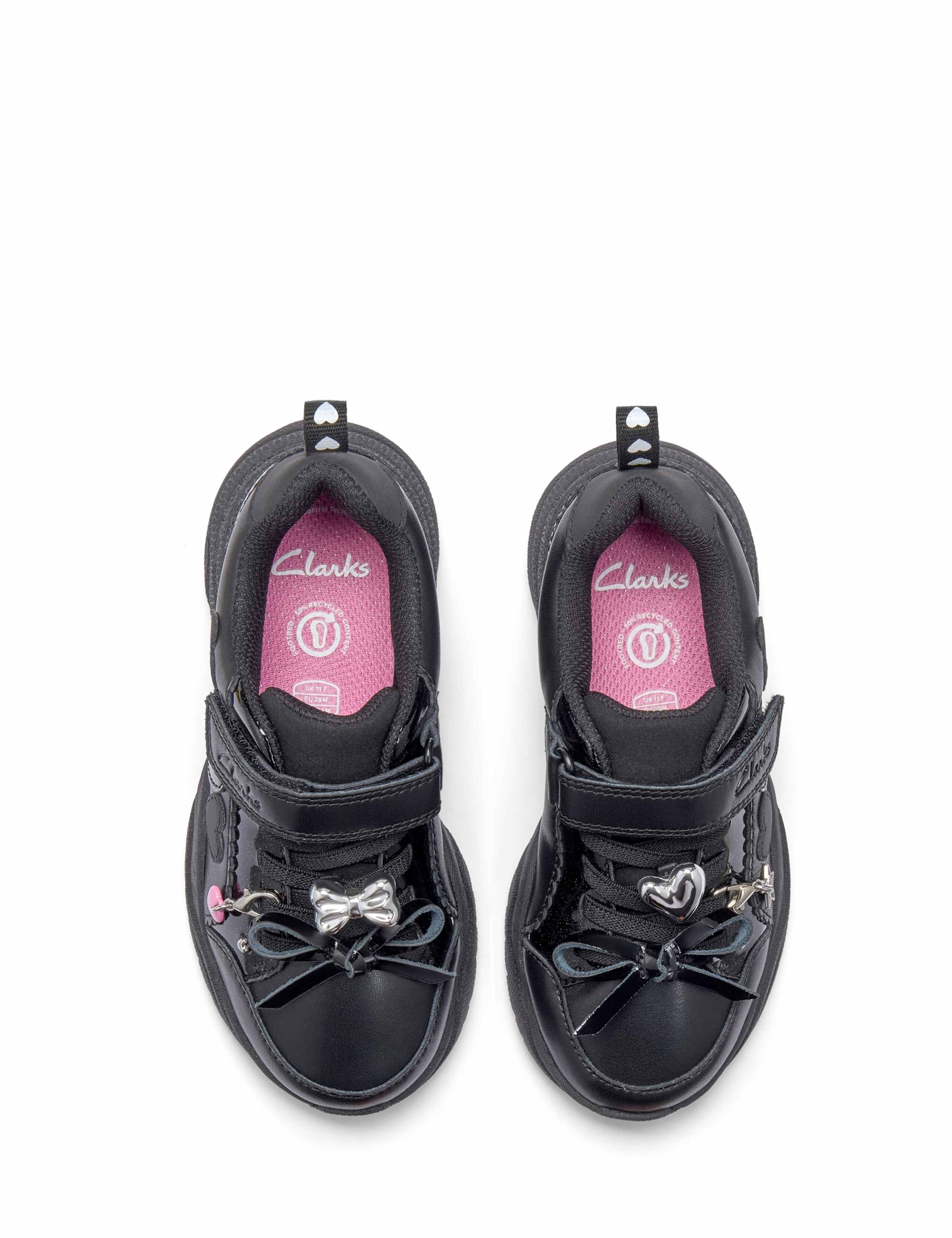 Kids' Leather Riptape Heart School Shoes (10 Small-2.5 Large) 3 of 6