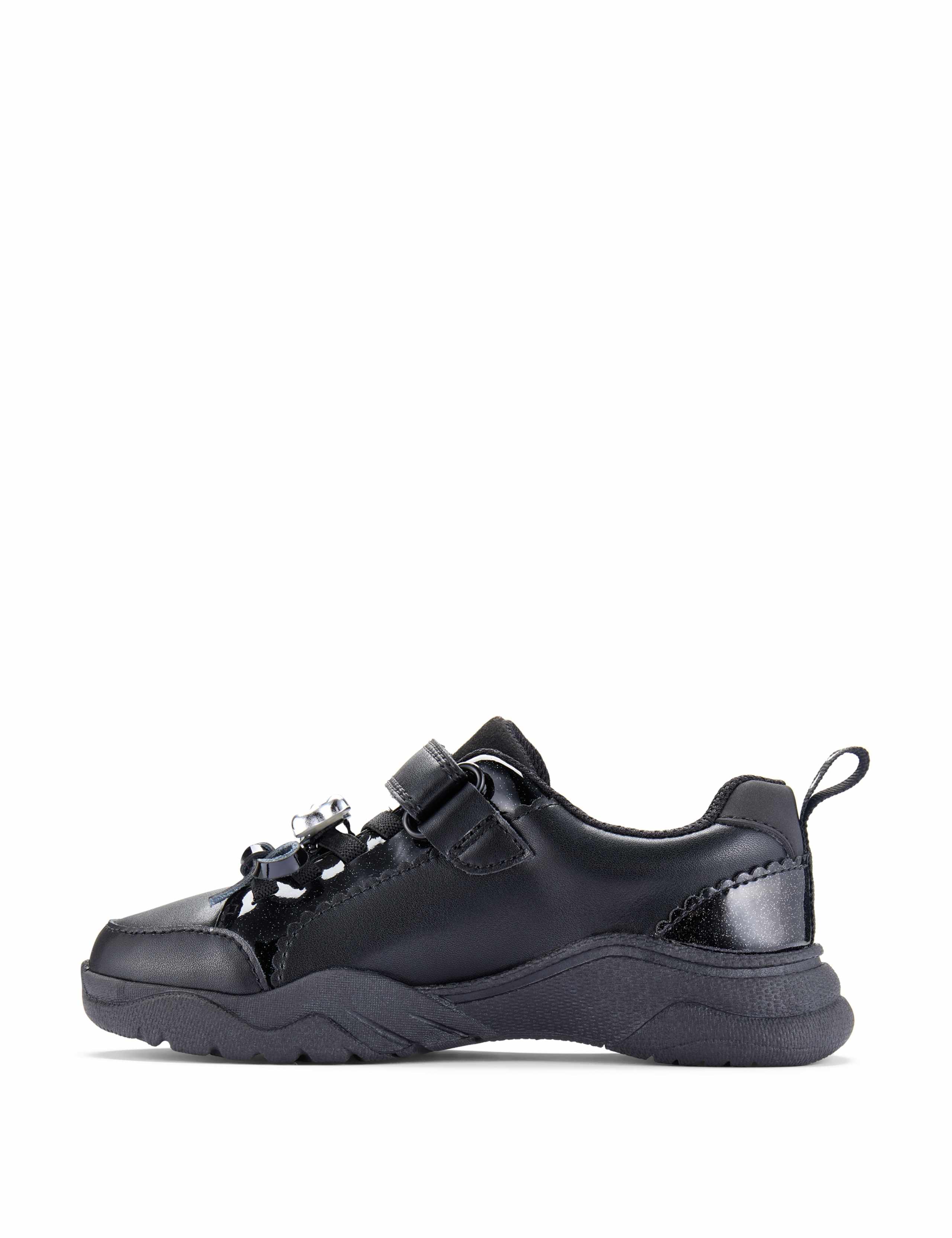 Kids' Leather Riptape Heart School Shoes (10 Small-2.5 Large) 4 of 6