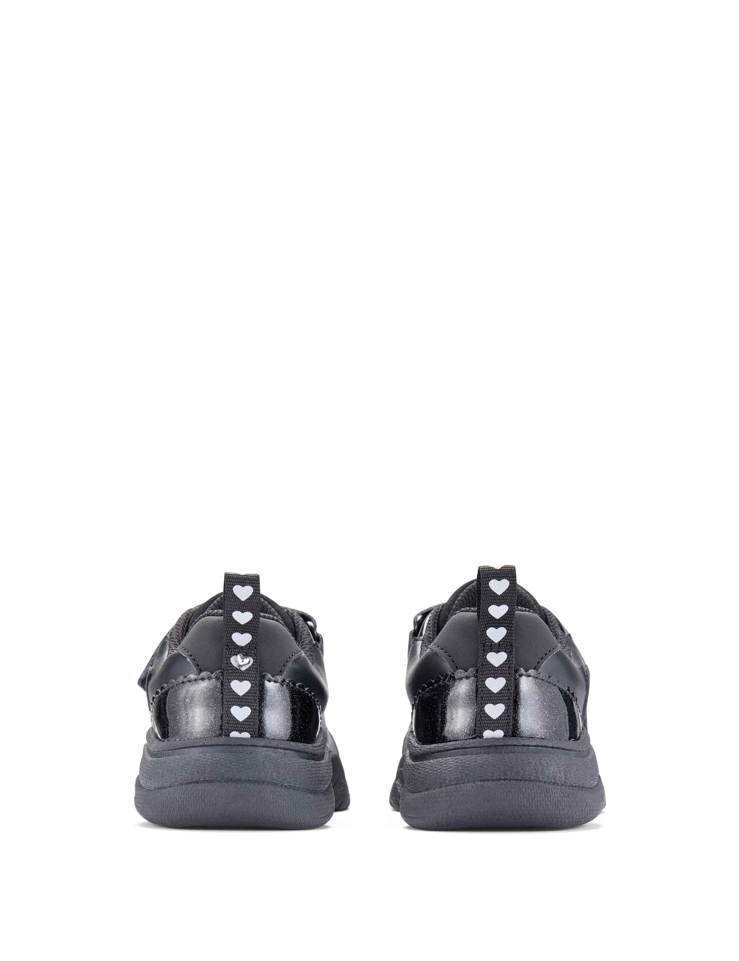 Kids' Leather Riptape Heart School Shoes (10 Small-2.5 Large) 5 of 6