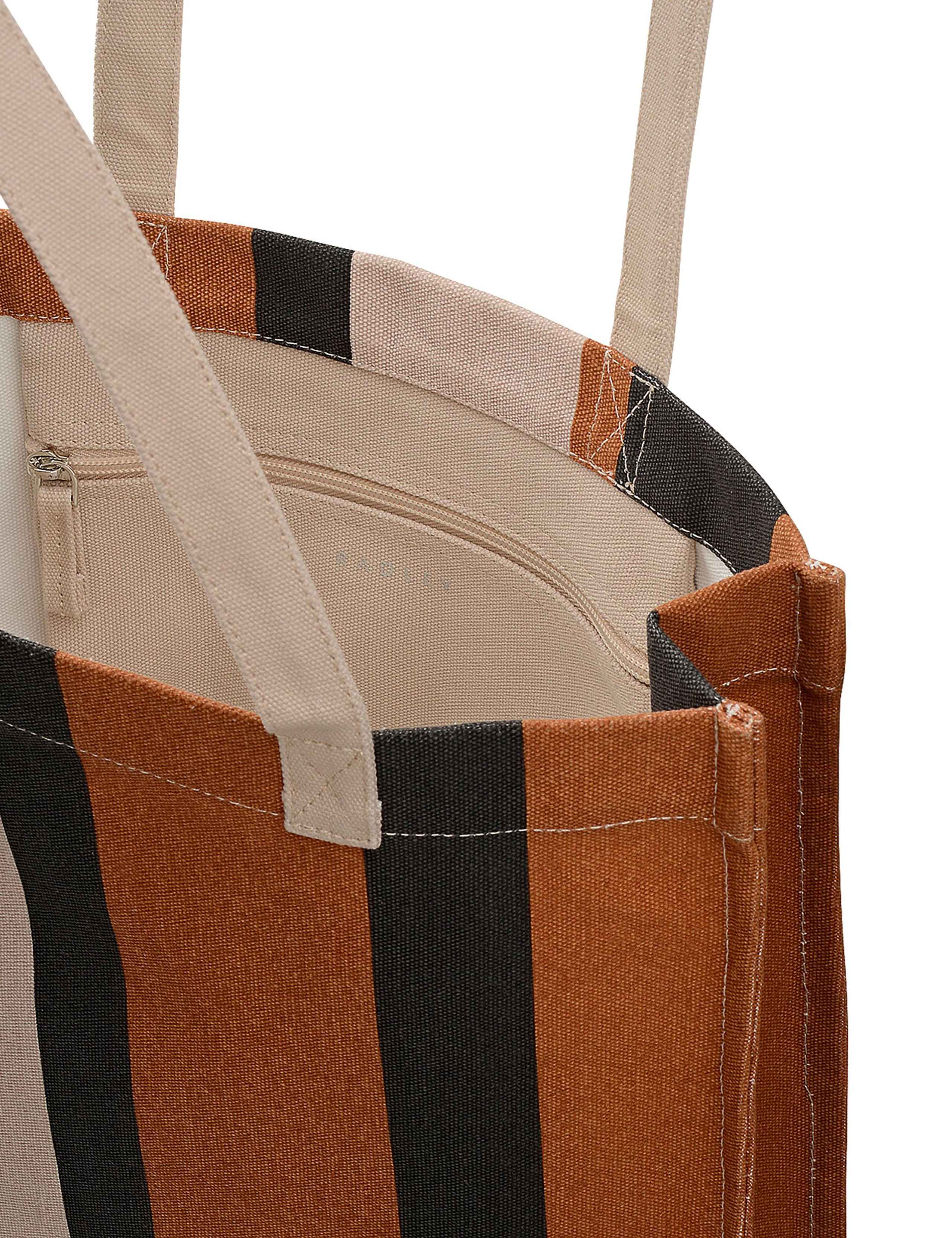 Canvas Striped Open Top Tote 3 of 4