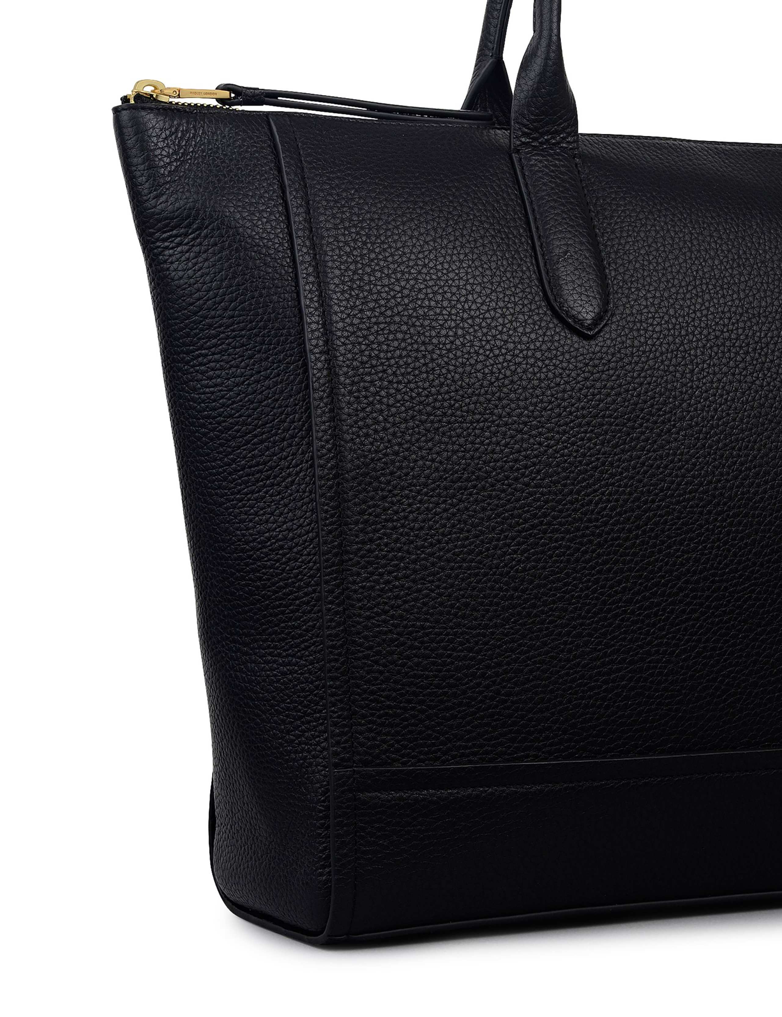 Leather Oak Street Zip Top Tote Bag 3 of 4