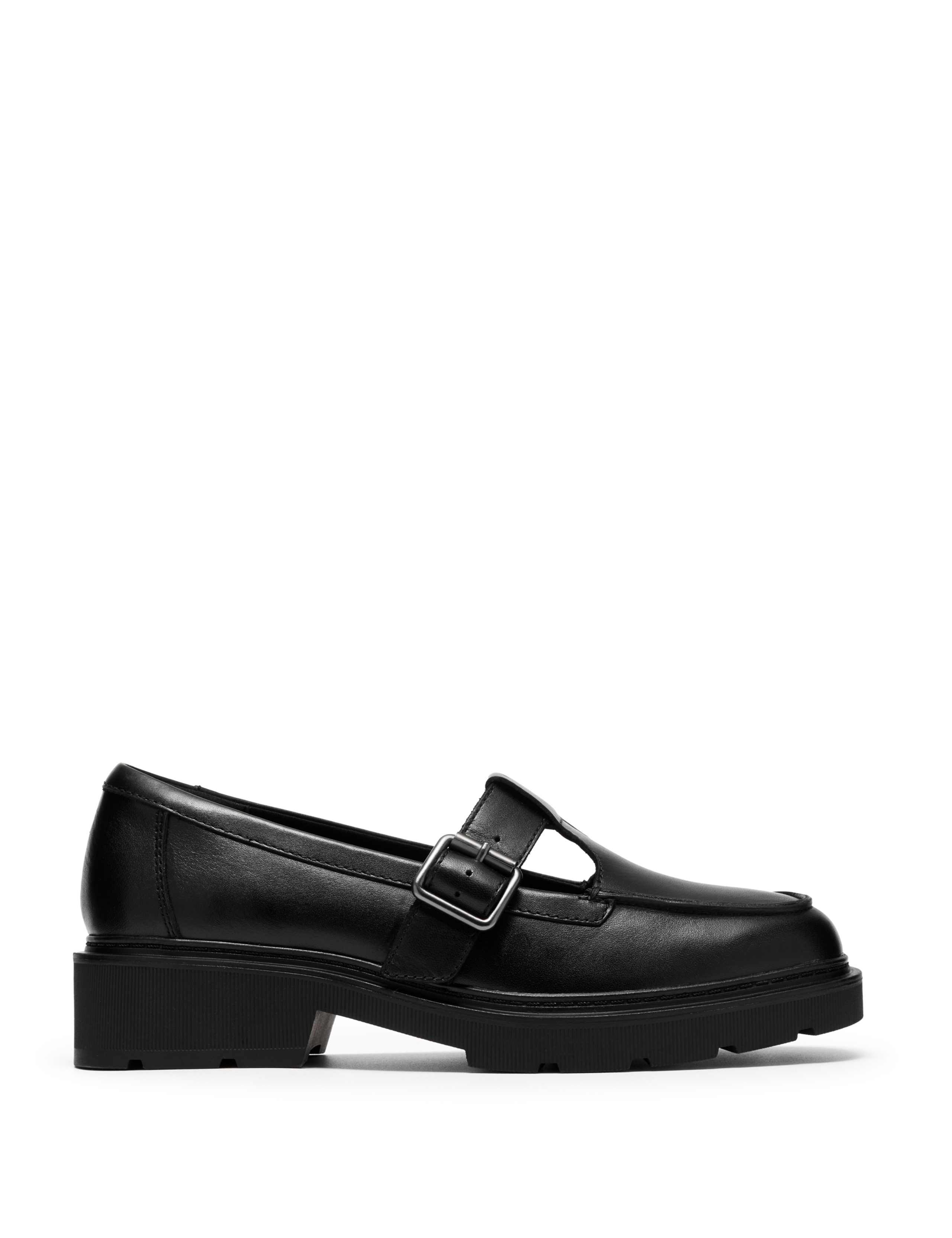 Leather T-Bar Chunky Platform Loafers 2 of 6