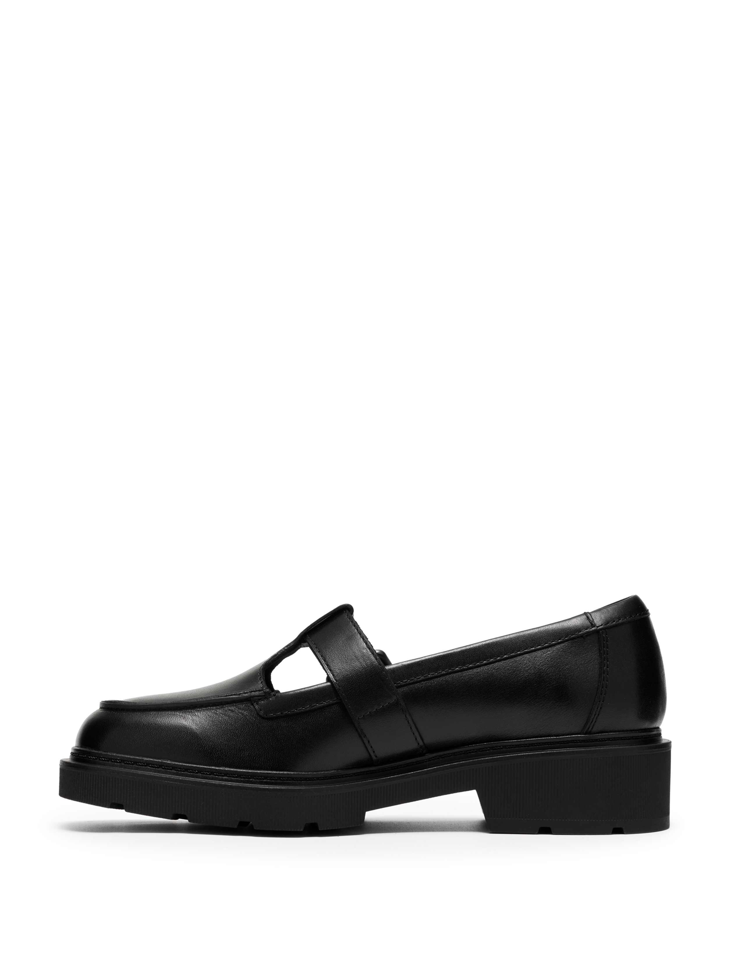 Leather T-Bar Chunky Platform Loafers 3 of 6