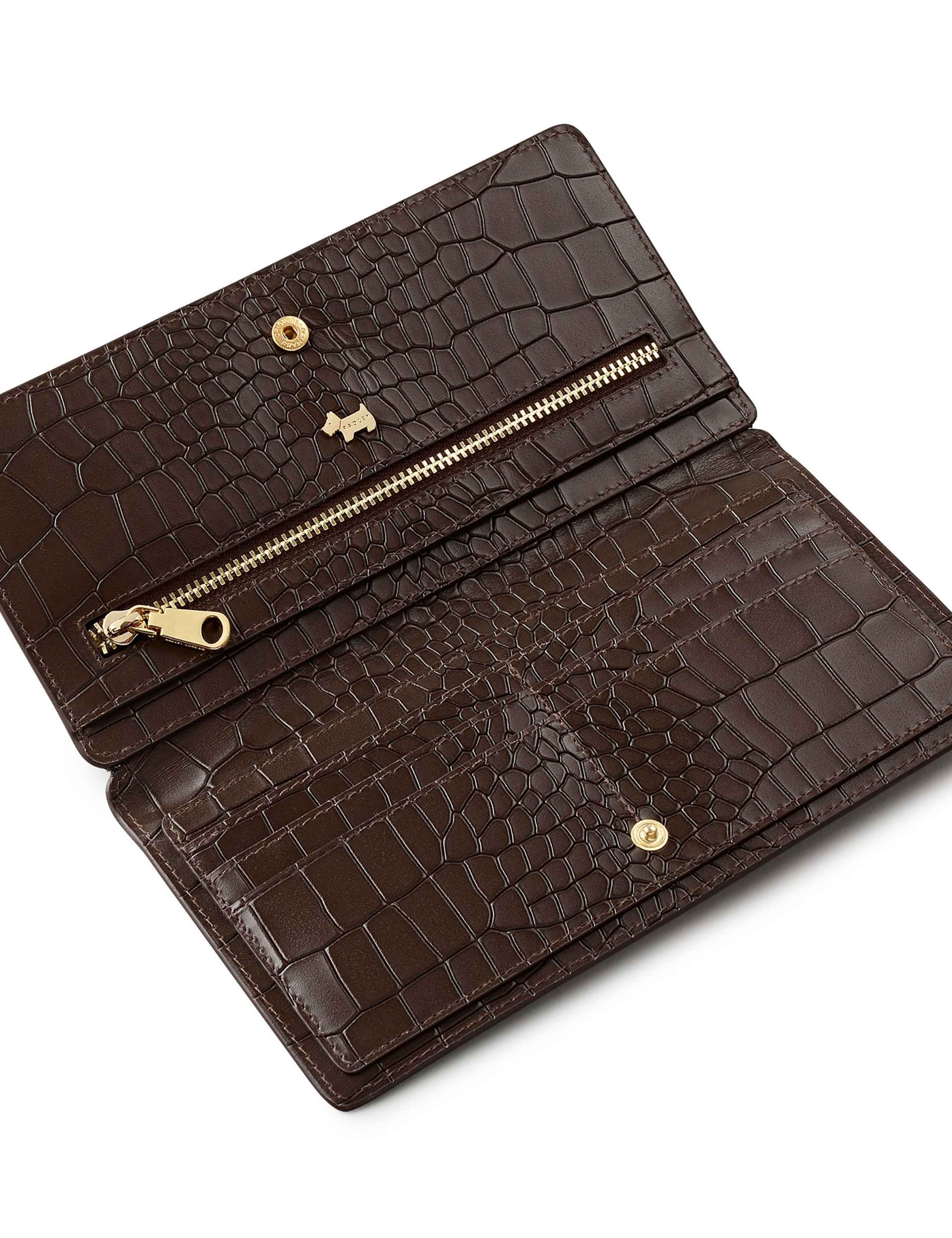 Leather Croc Effect Foldover Large Purse 3 of 3